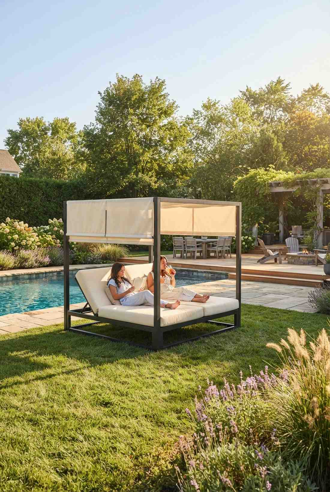 outdoor daybed with canopy