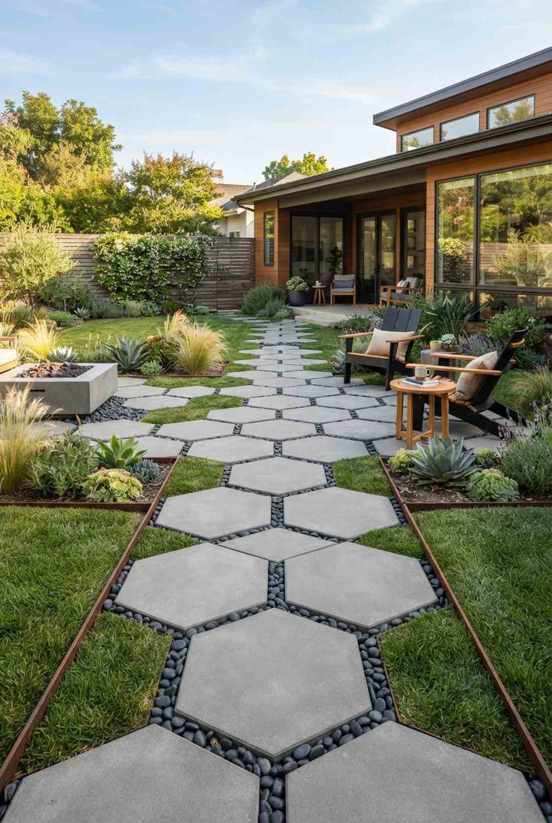oversized hexagonal pavers