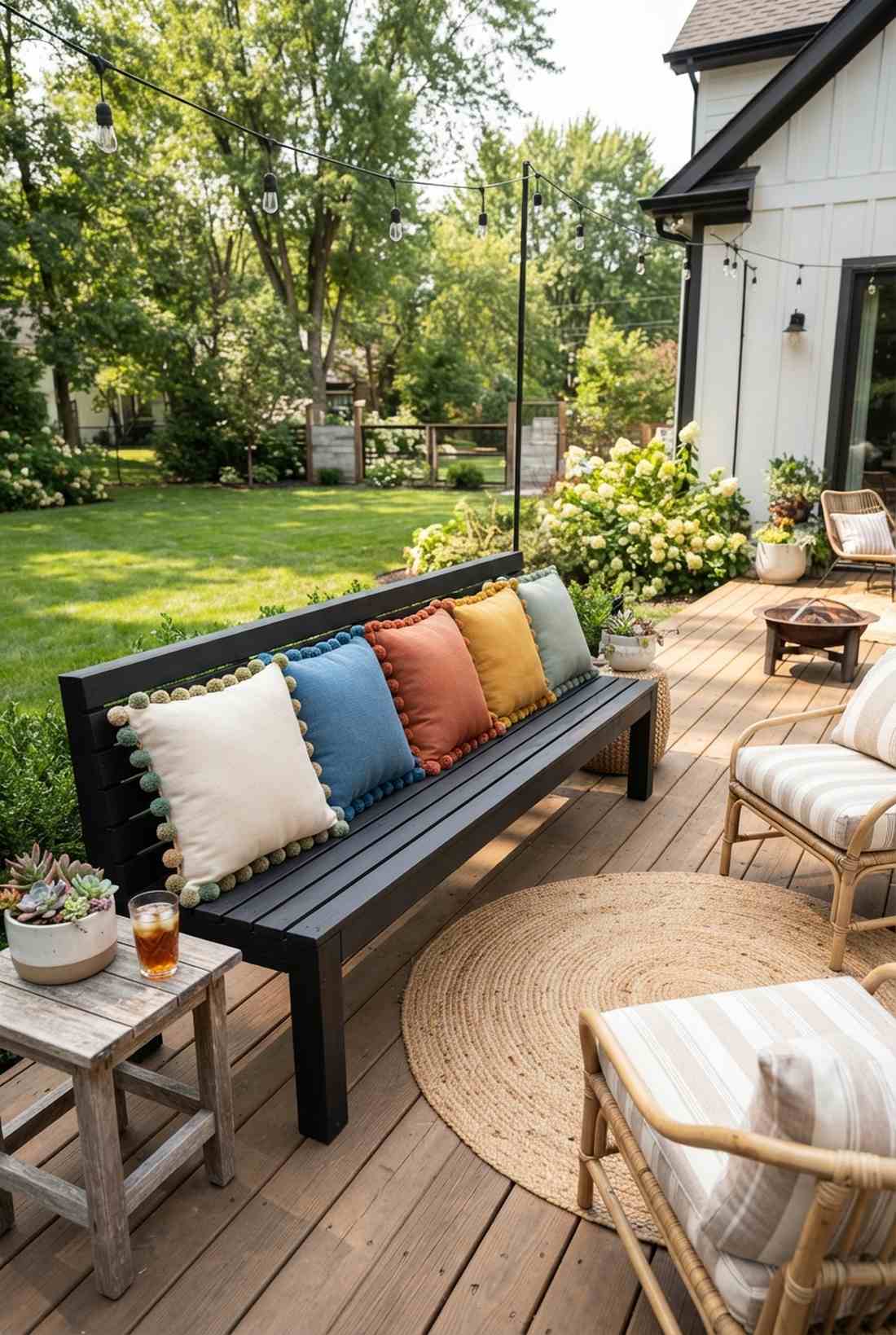 pom pom trimmed pillows