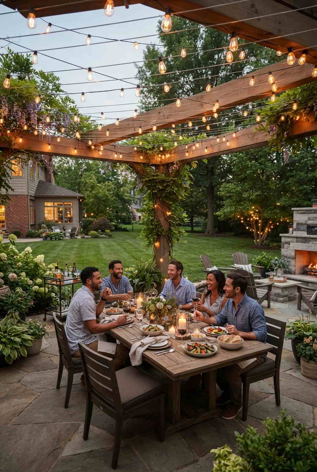 string cafe bistro lights