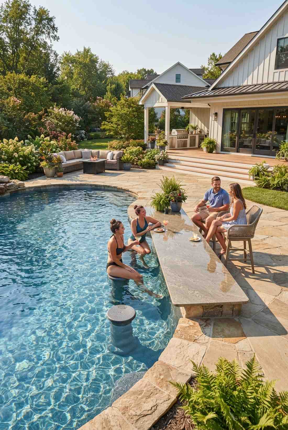 swim up bar patio integration