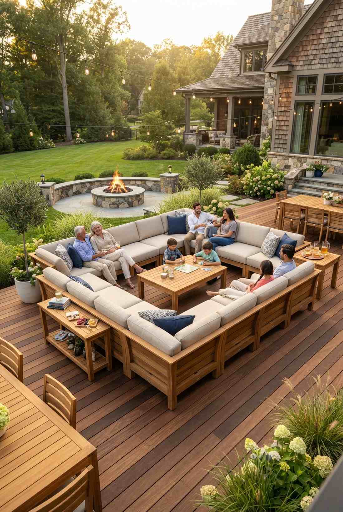 teak modular sectional system