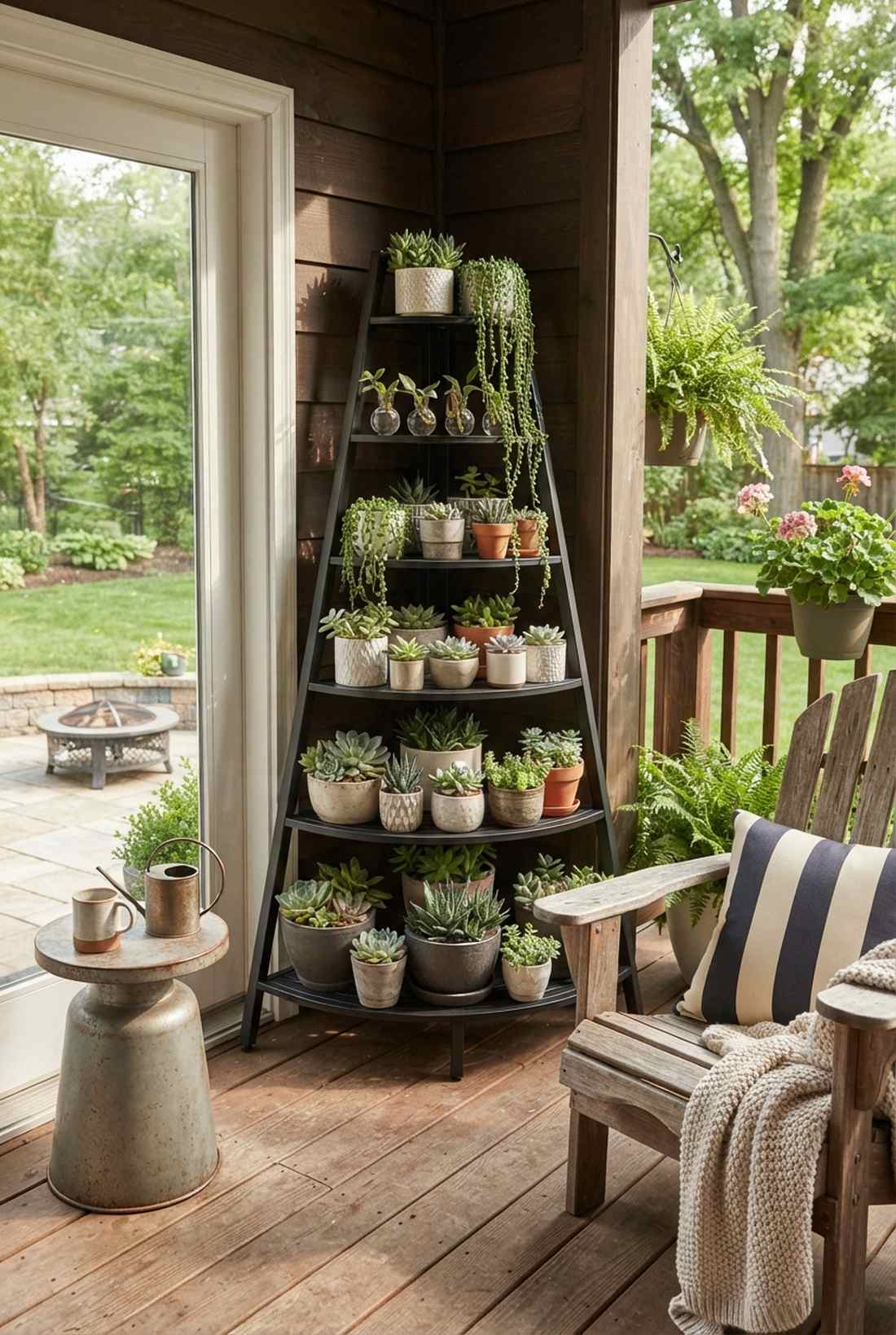 tiered corner shelves
