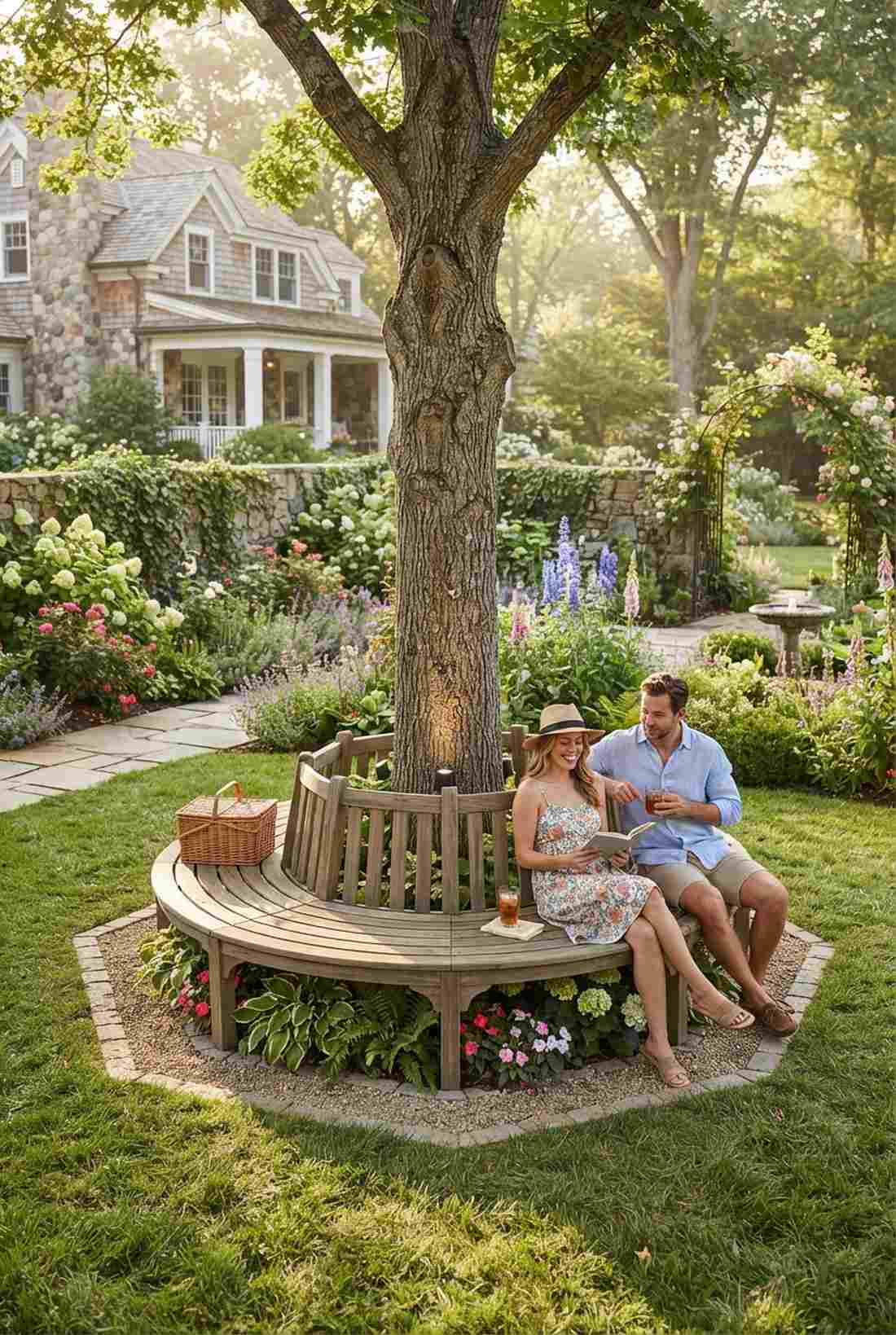 tree bench circular design