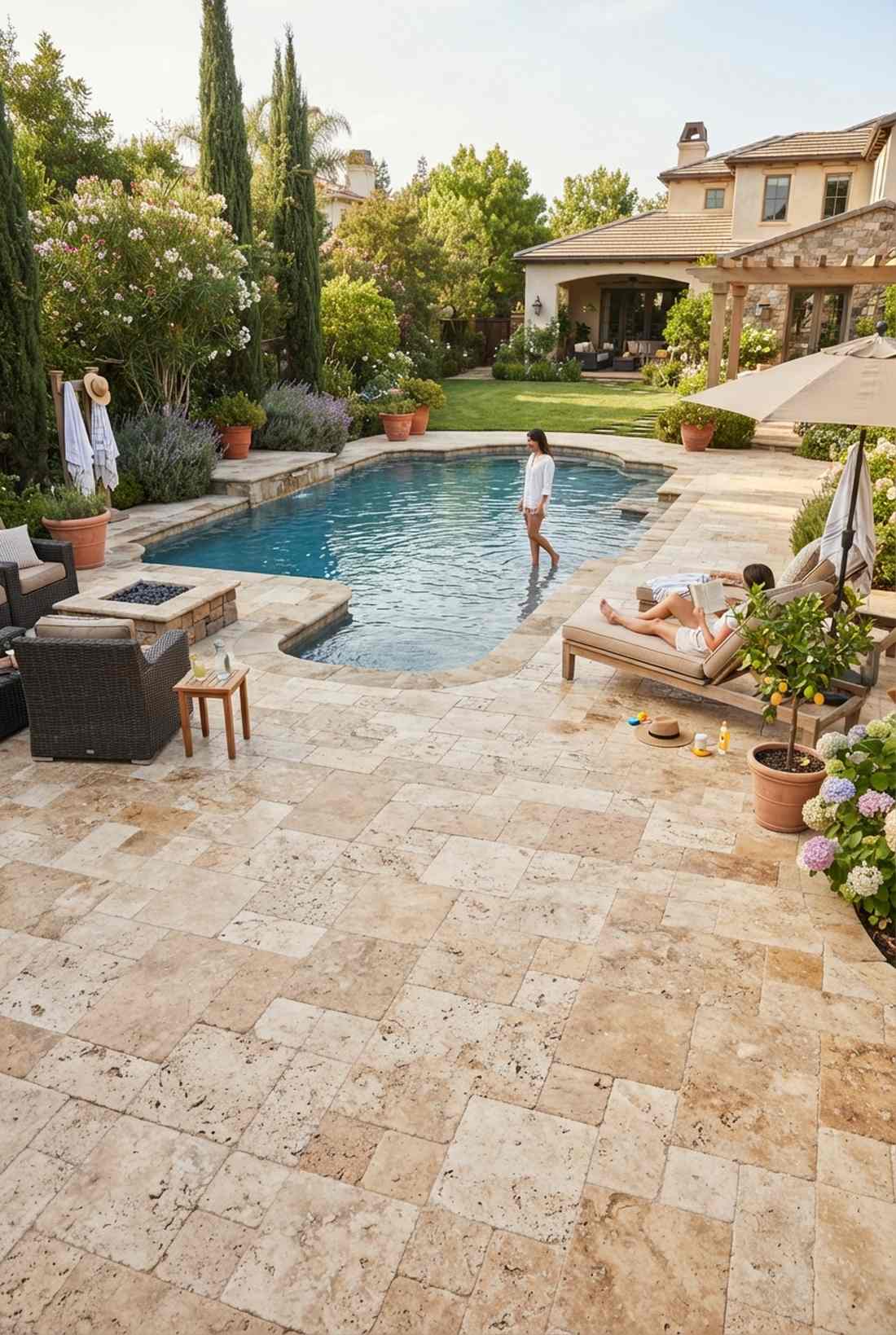 tumbled travertine pavers