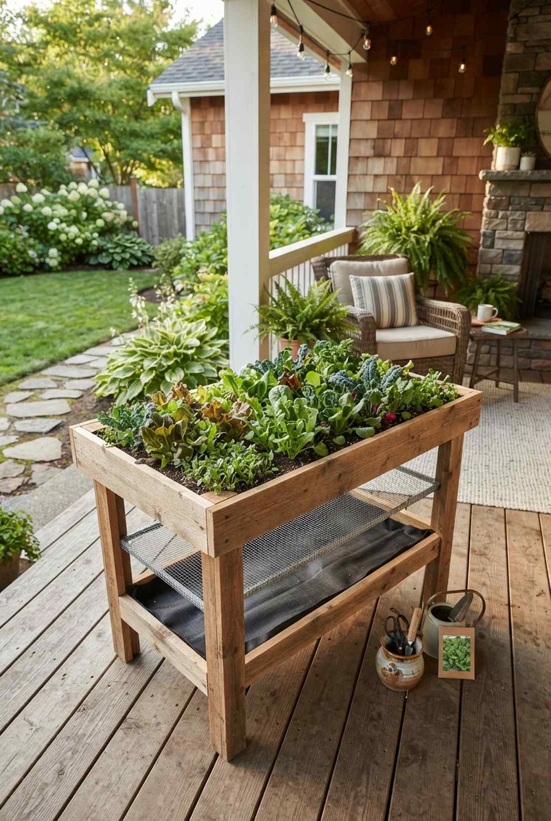waist high salad table