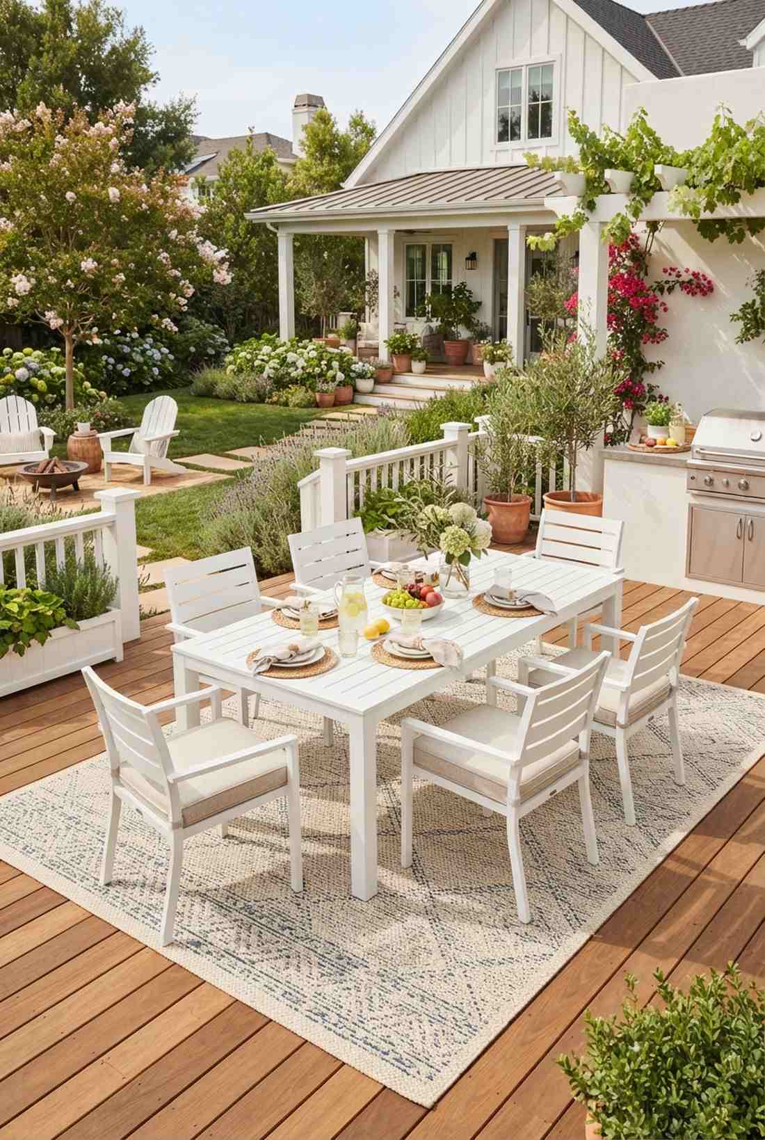white dining set for fresh outdoor meals