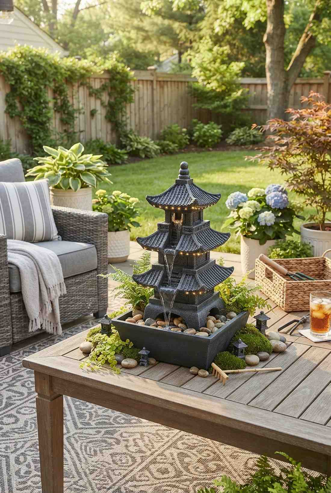 zen pagoda fountain