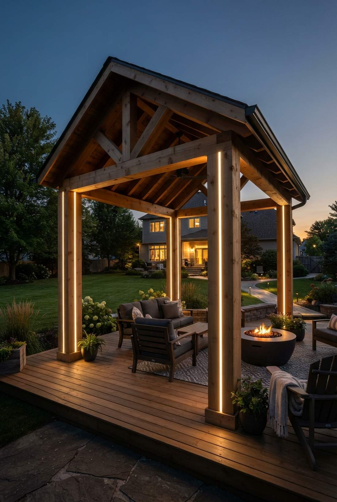 column post uplighting