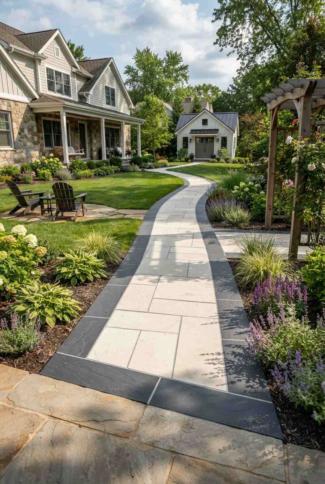 contrasting border accent stones
