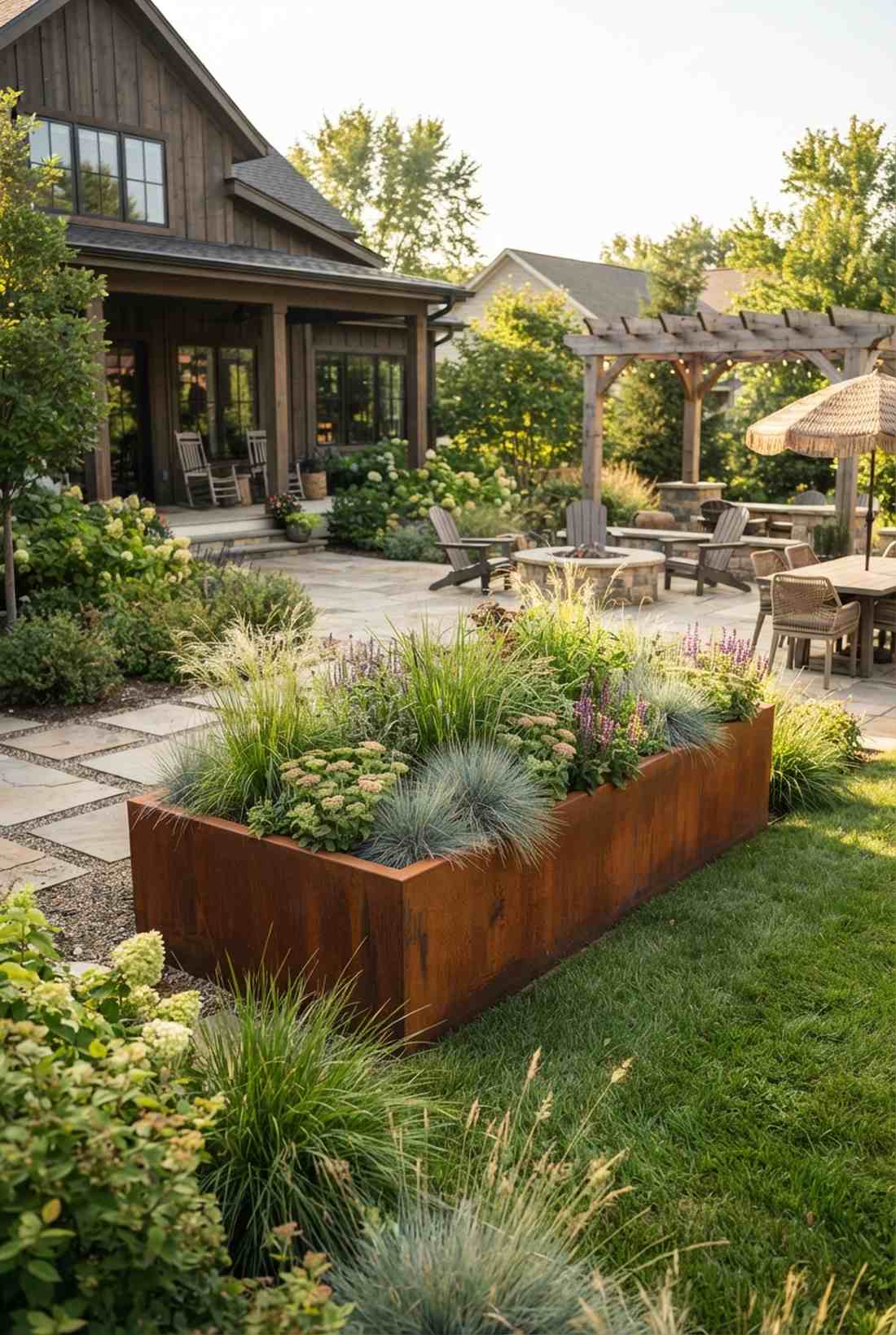 corten weathering steel bed