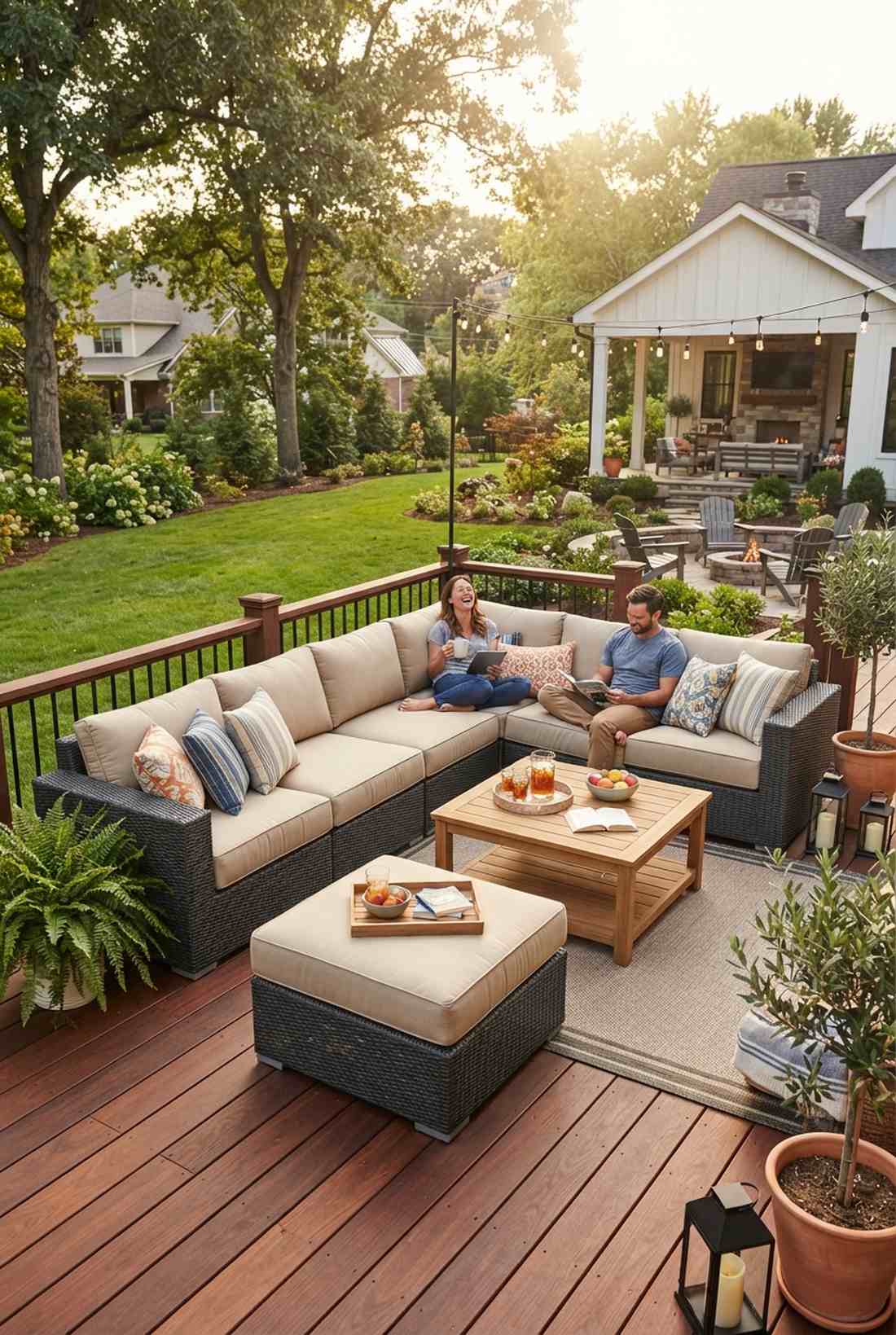deep seat sectional with ottoman