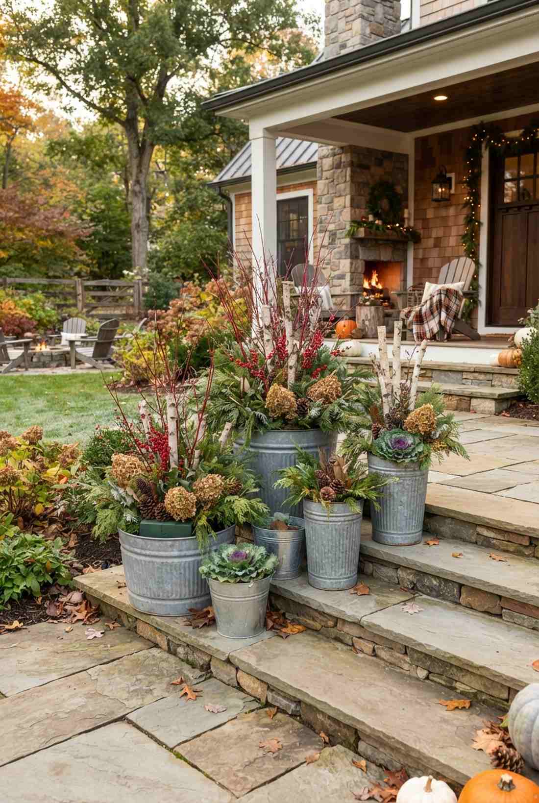 galvanized metal planters