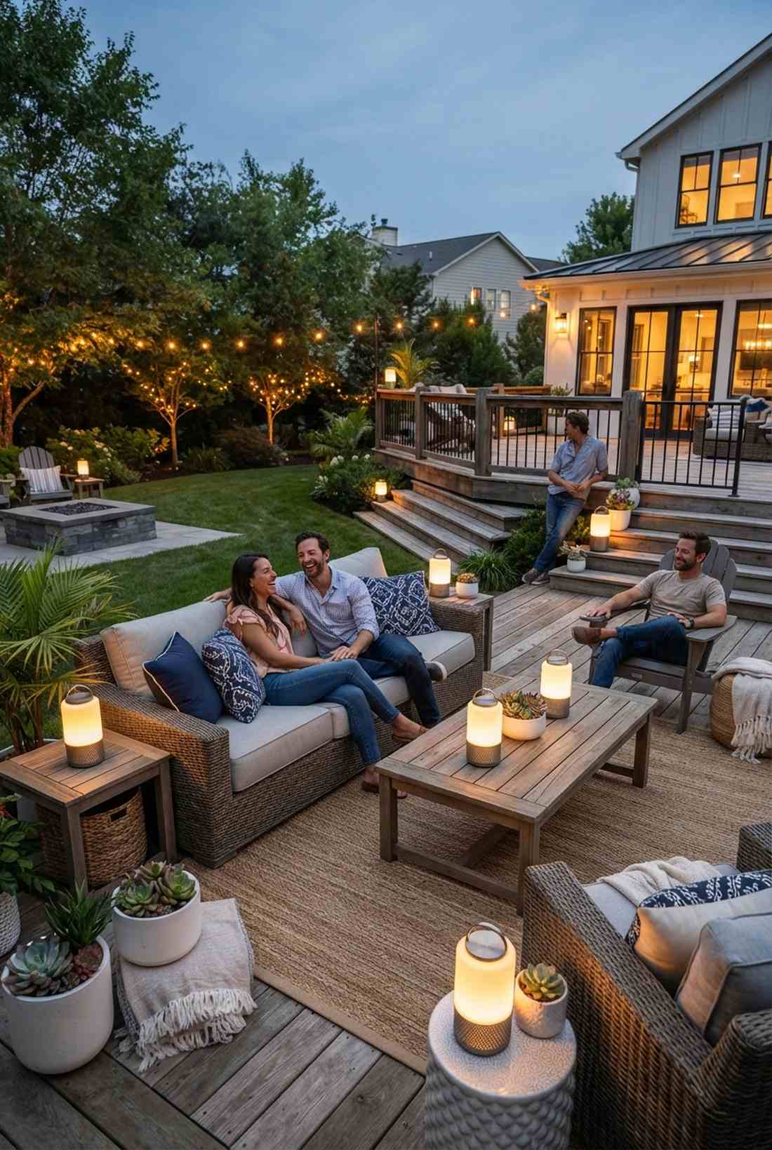 lounge area portable lanterns