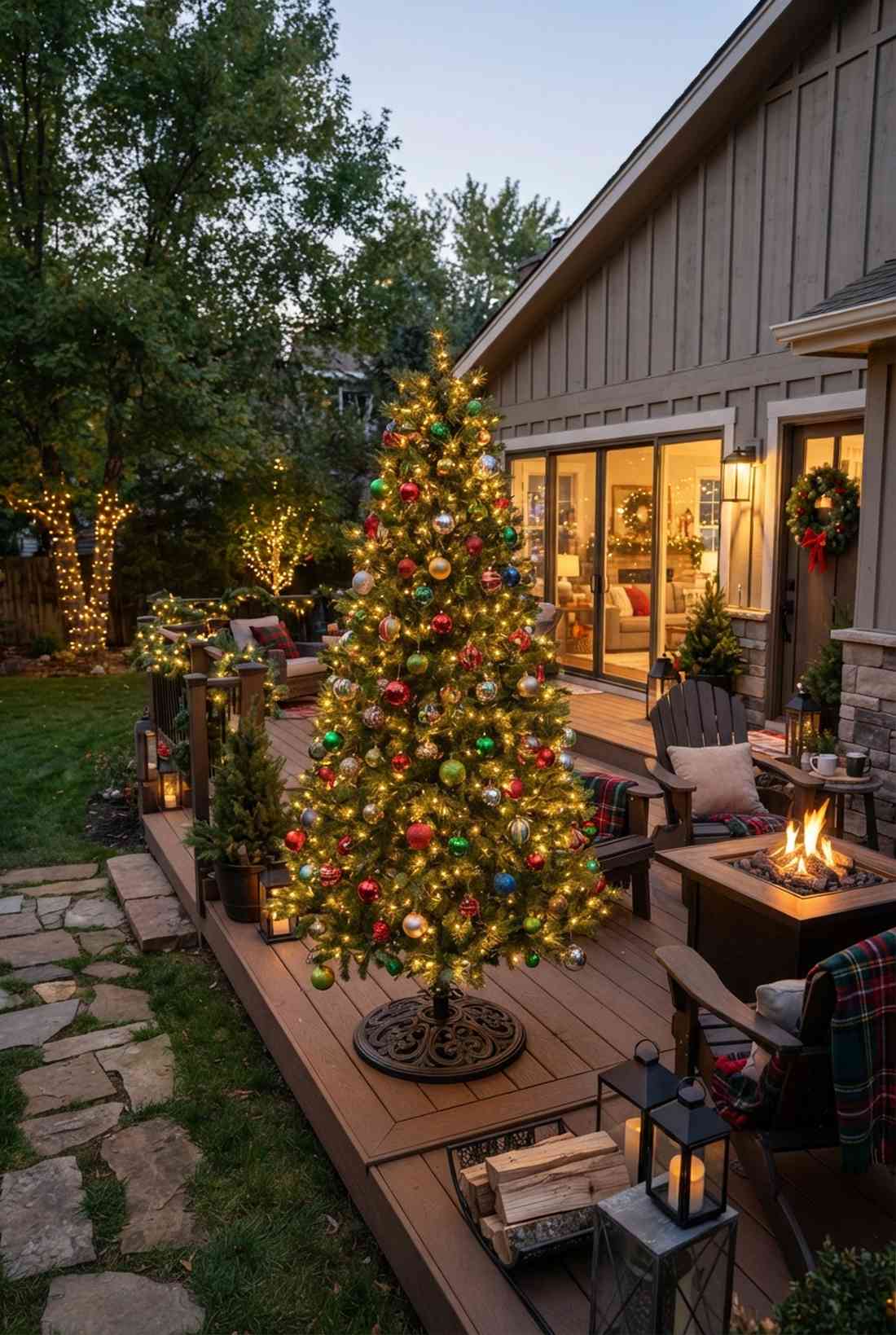 outdoor christmas tree display