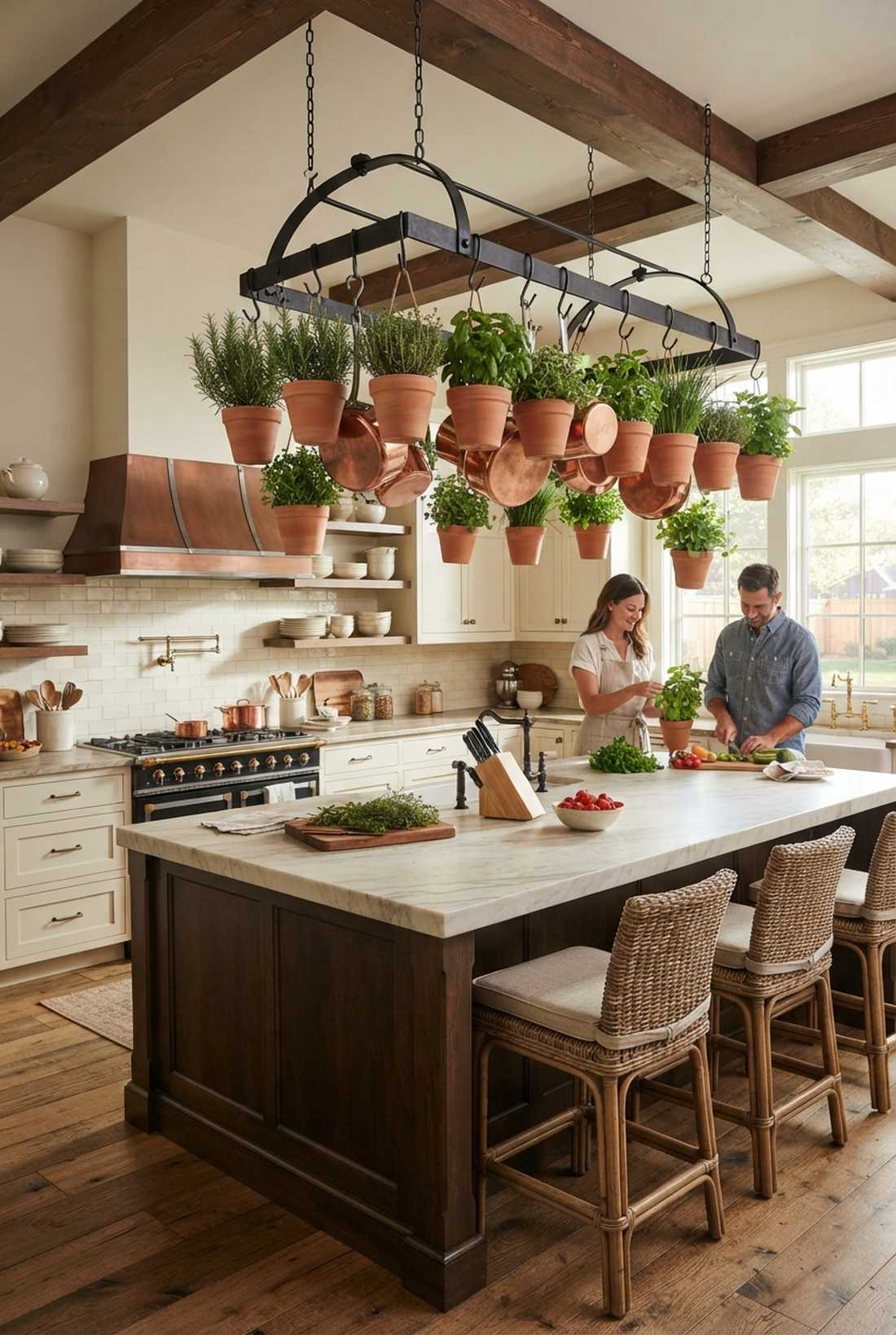 pot rack repurposed planter