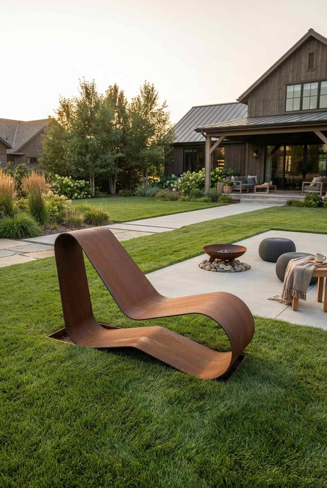 ribbon steel lounge chair