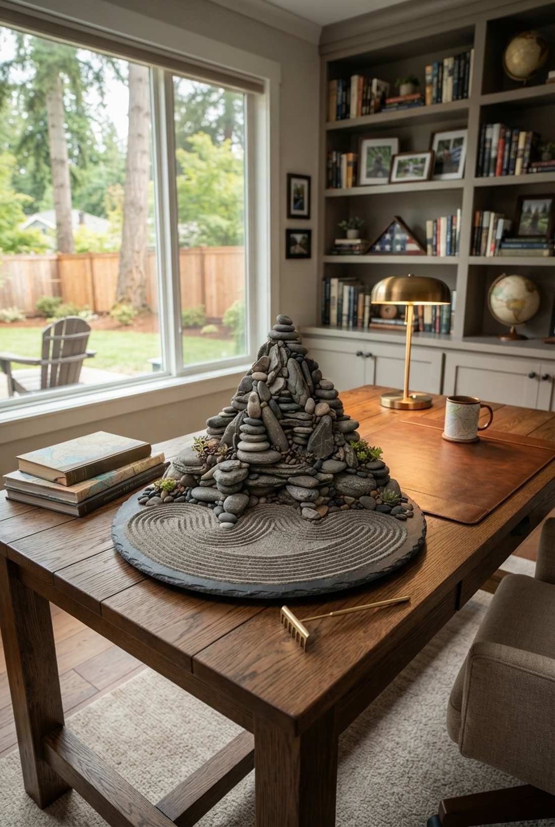 river stone mountain scene