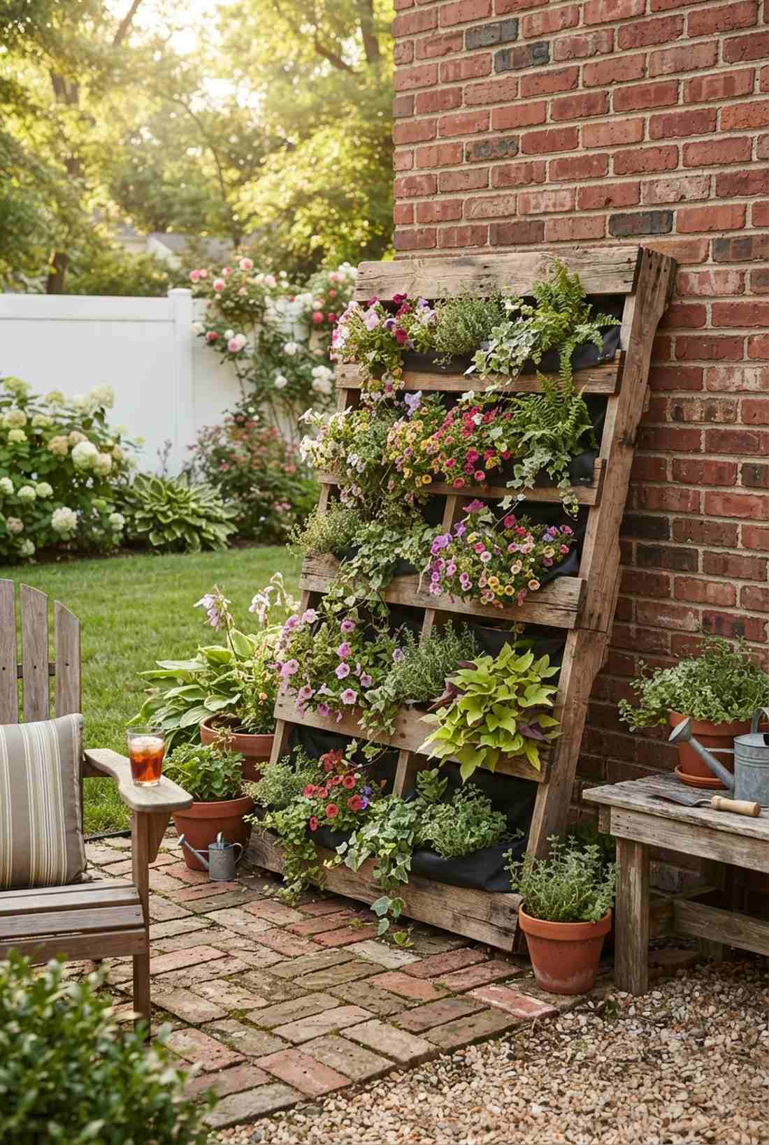 rustic timber pallet ladder