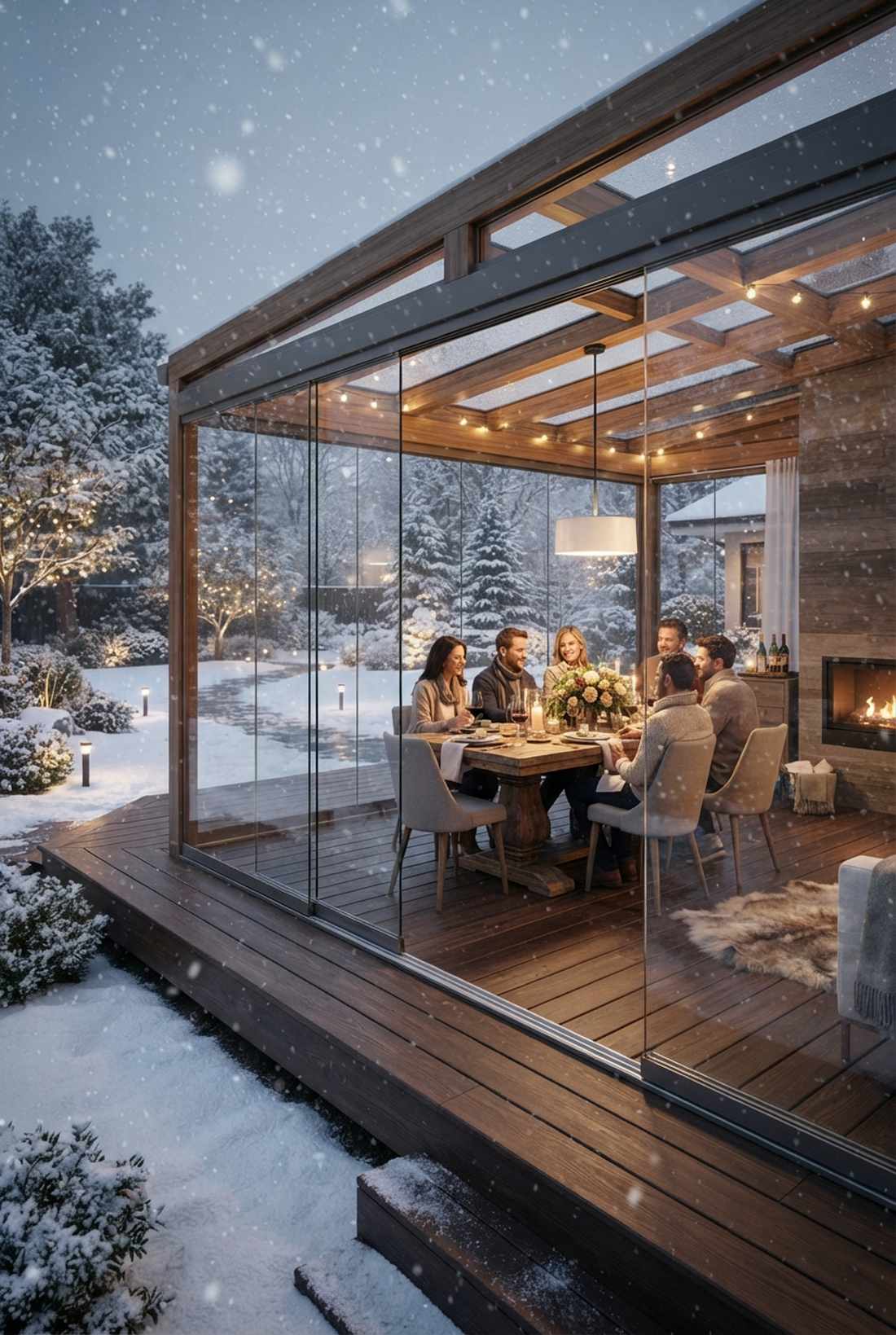 sliding glass panel enclosure