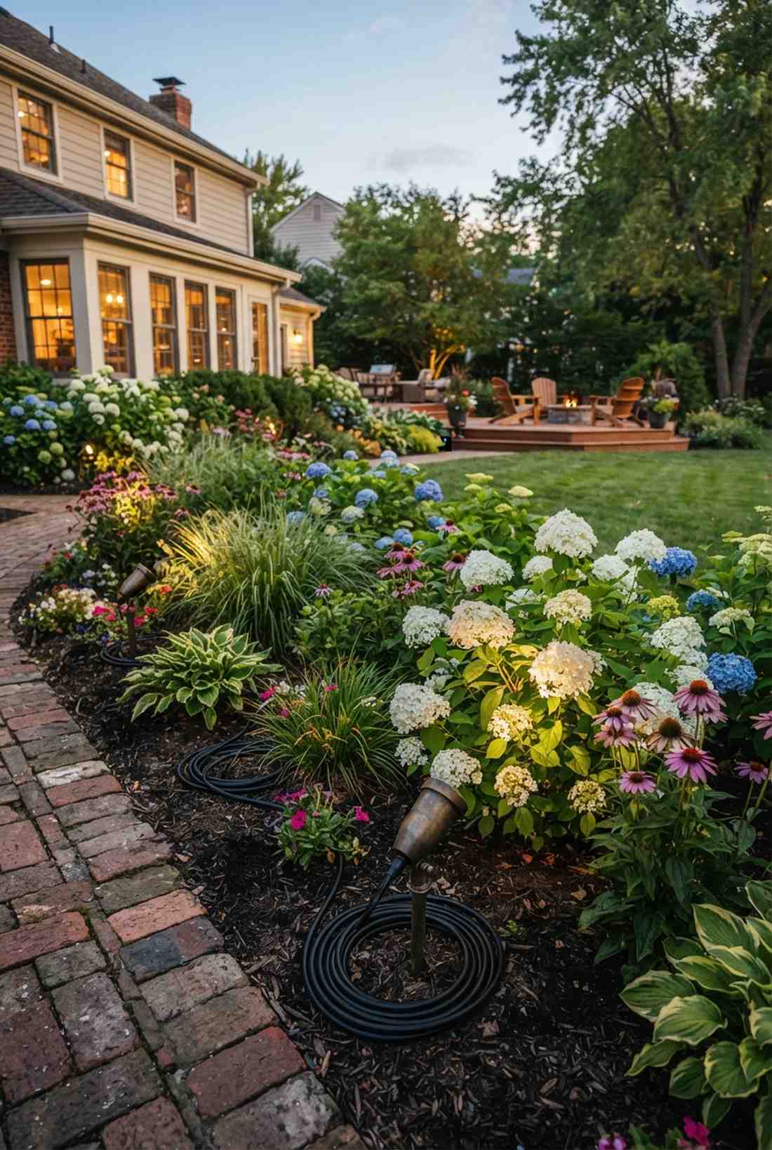 spike mounted garden bed lighting