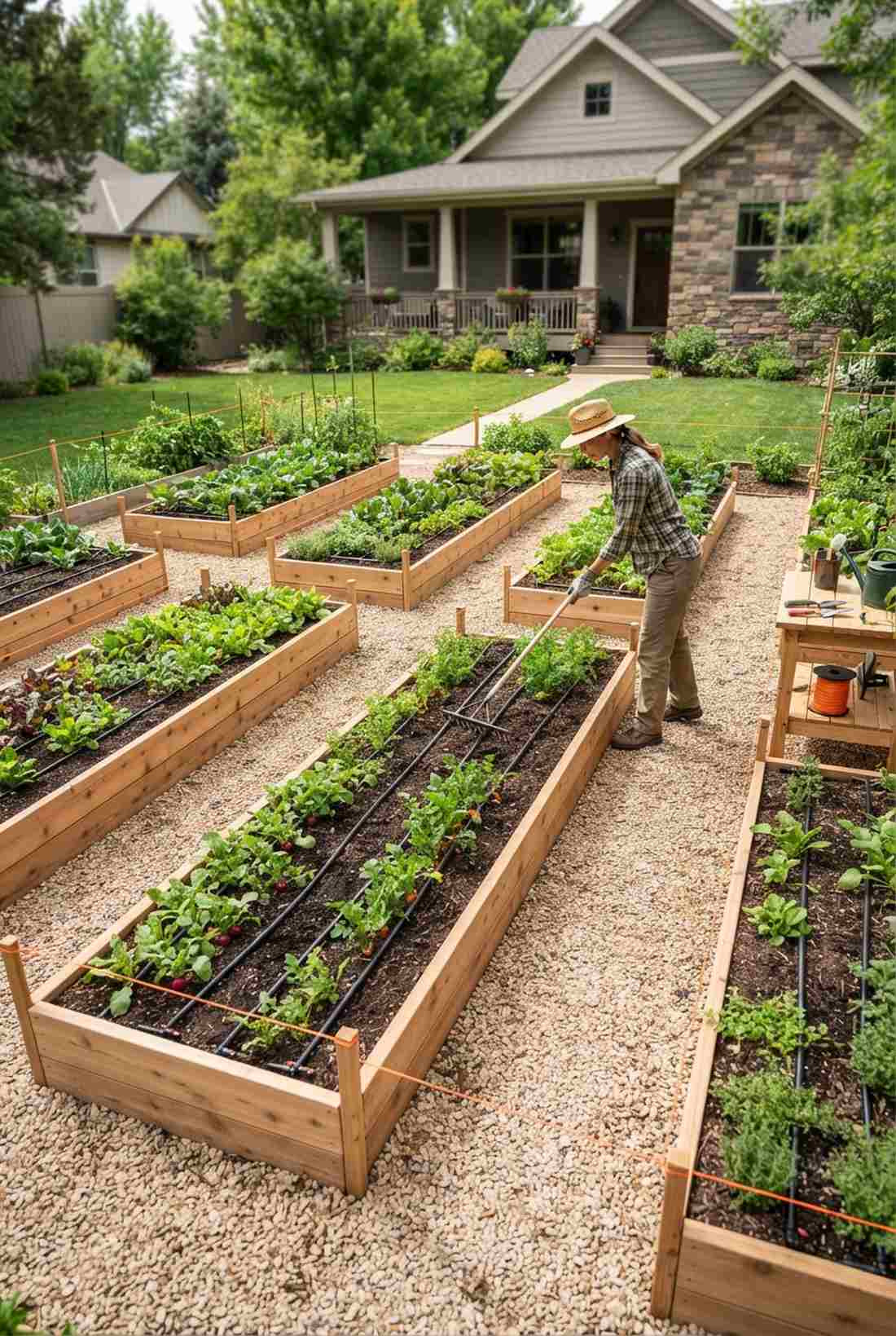 standardized 30 inch beds with 18 inch paths