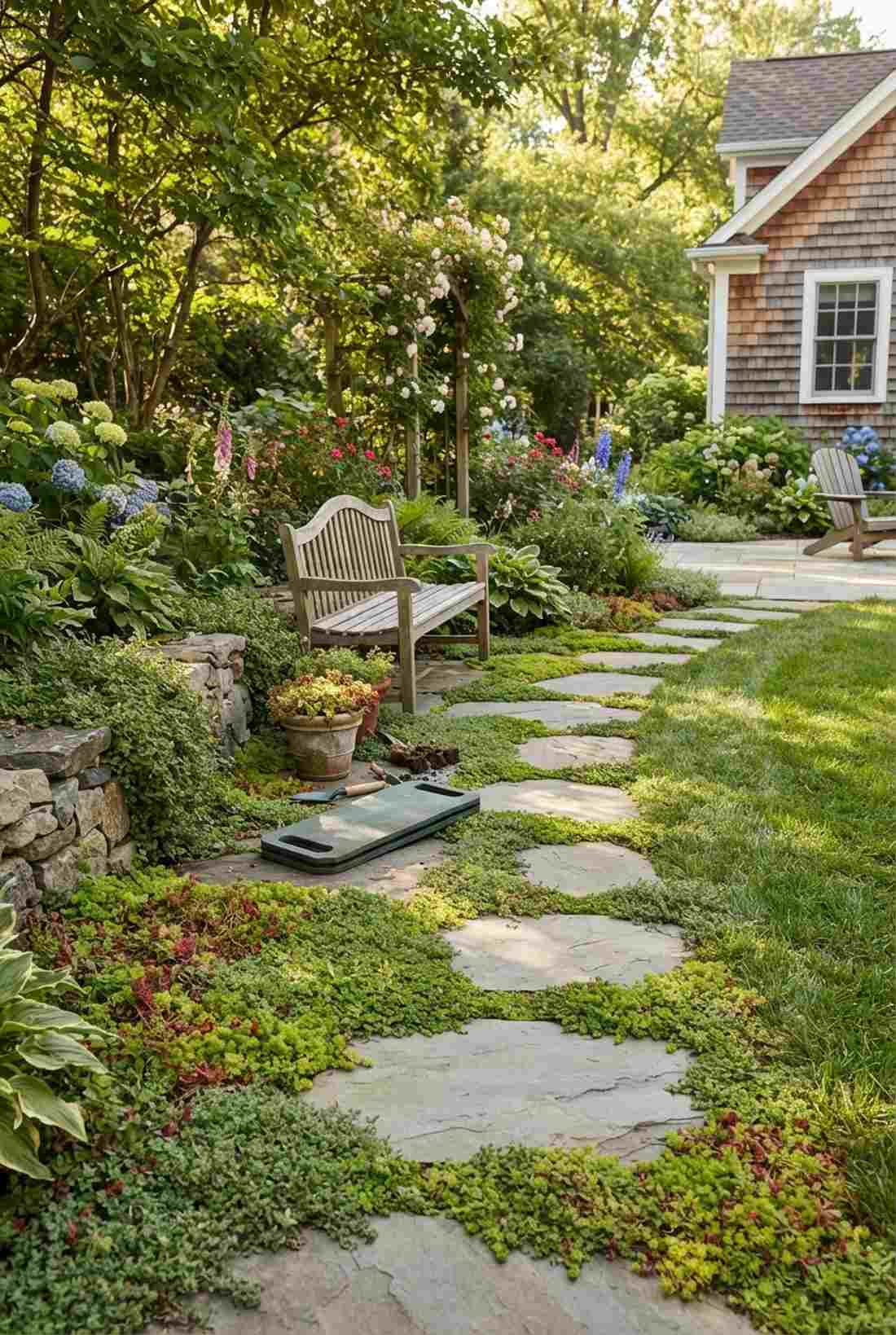 stepping stone pathway plantings