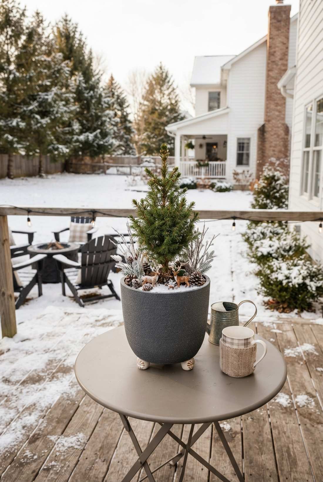 tabletop potted evergreen