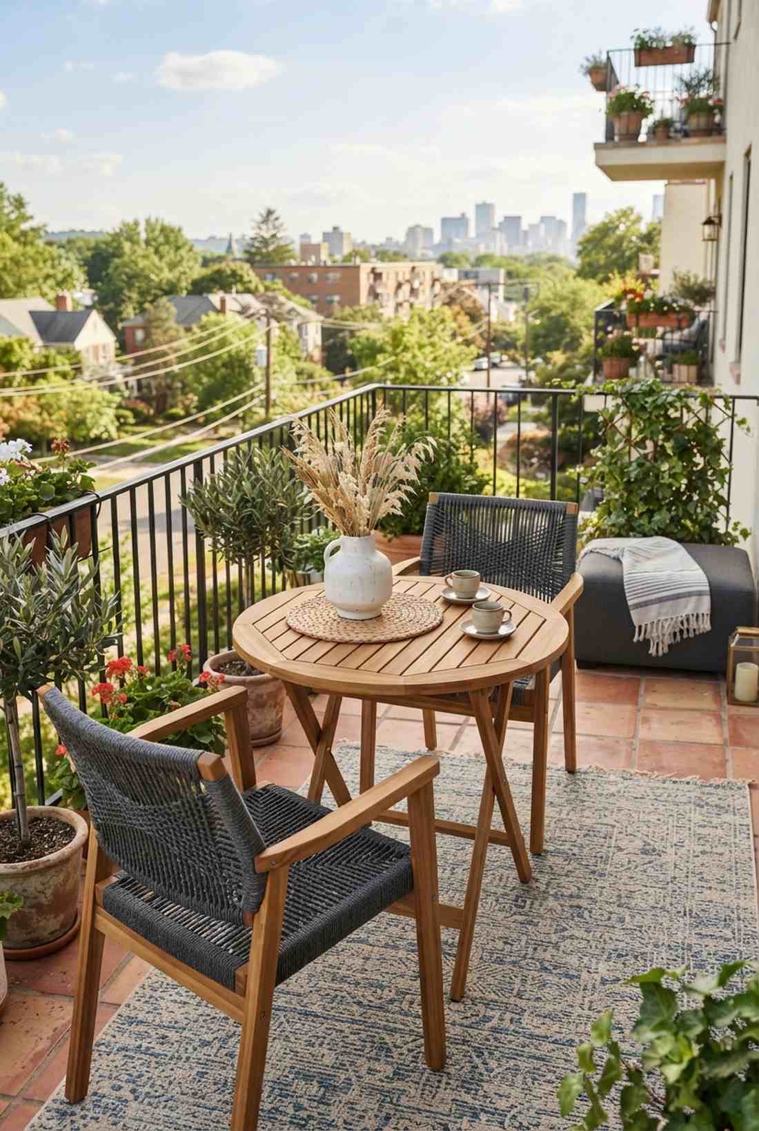teak and rope bistro sets