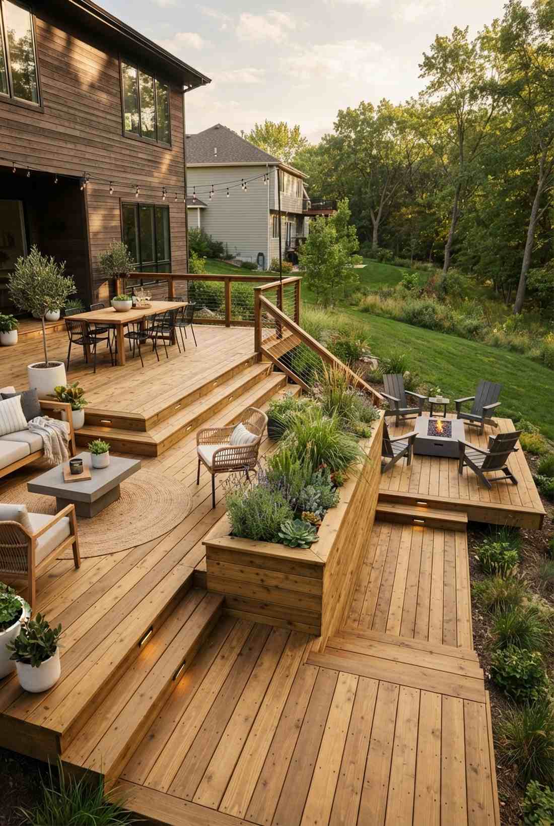 tiered deck multi level entertaining