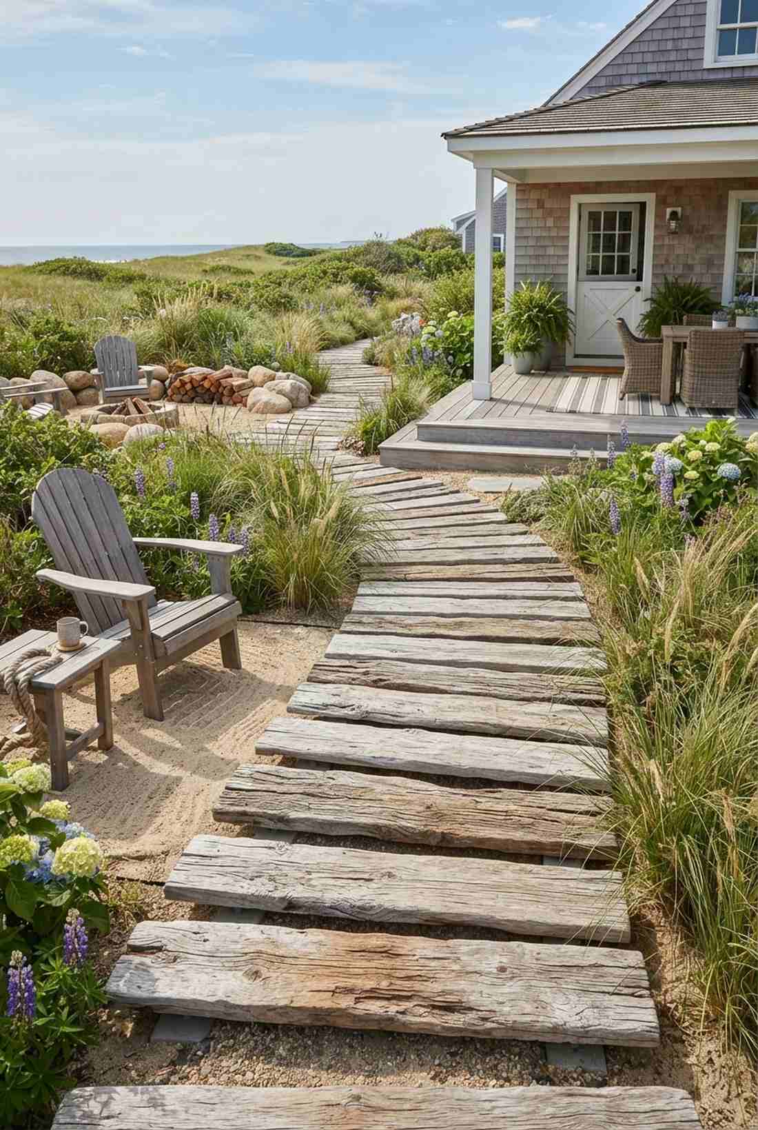 weathered driftwood planks