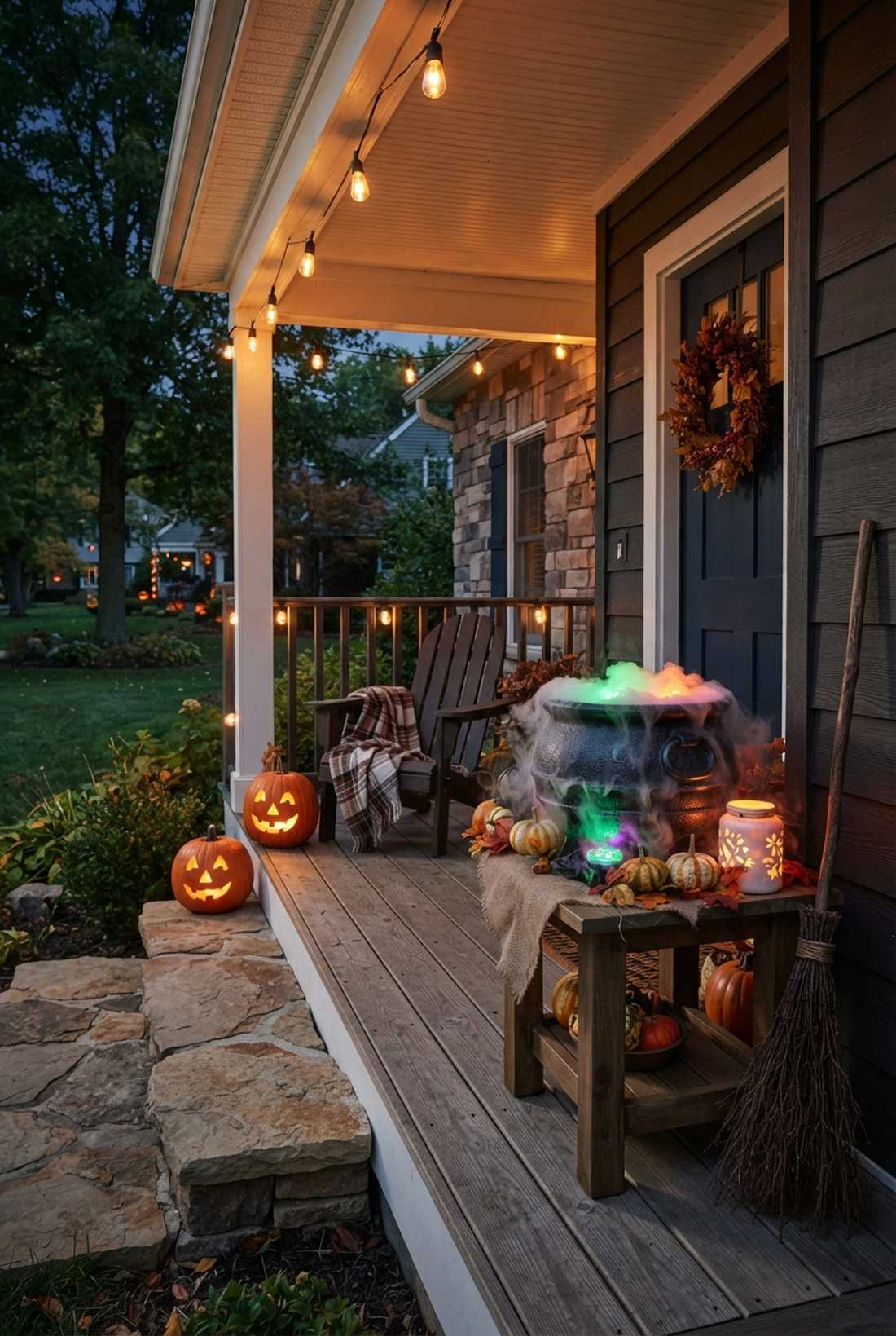 witch cauldron with bubbling led effects