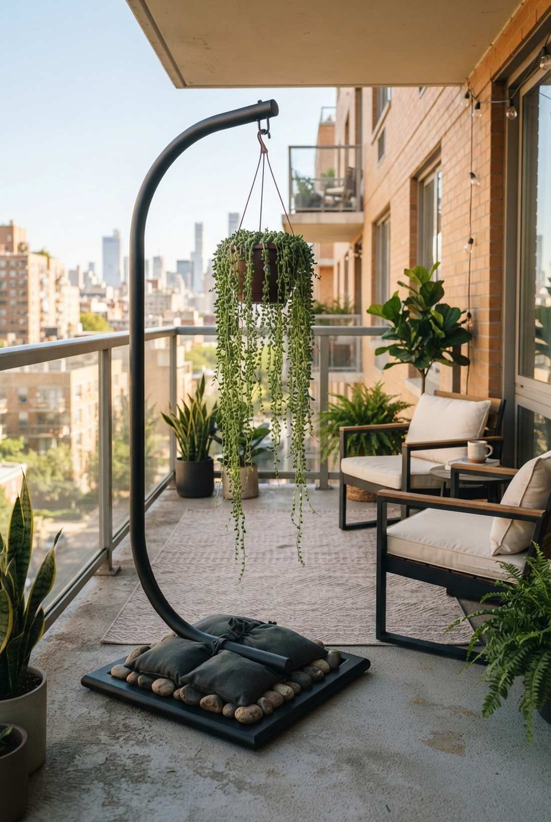 c frame hanging plants stand