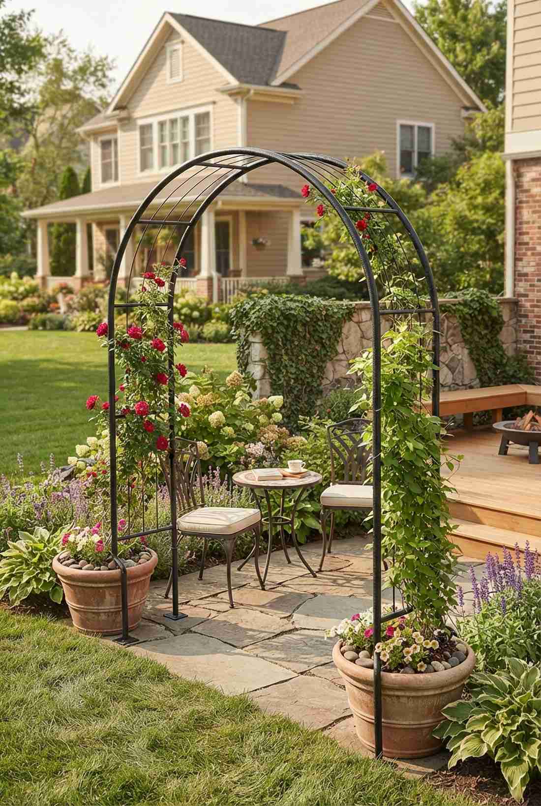 arched metal trellises