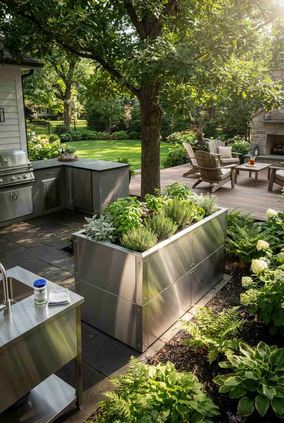 brushed stainless accent