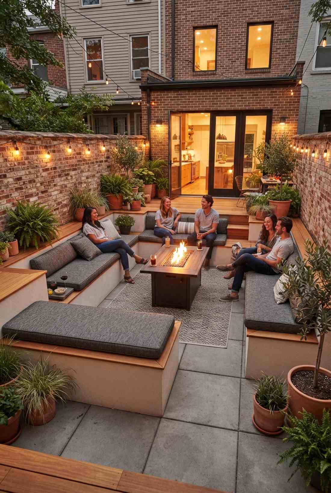built in perimeter seating