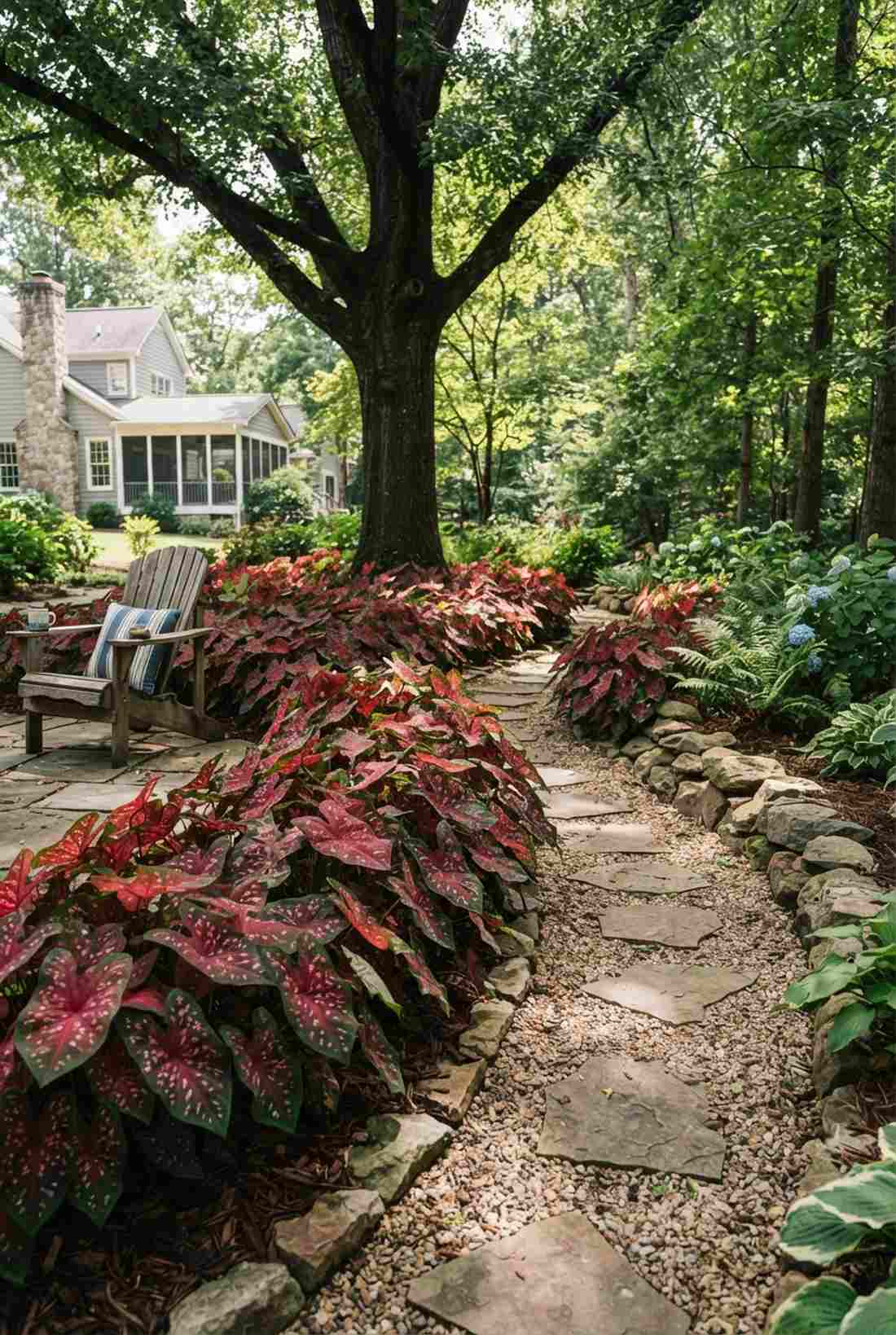 caladium red flash