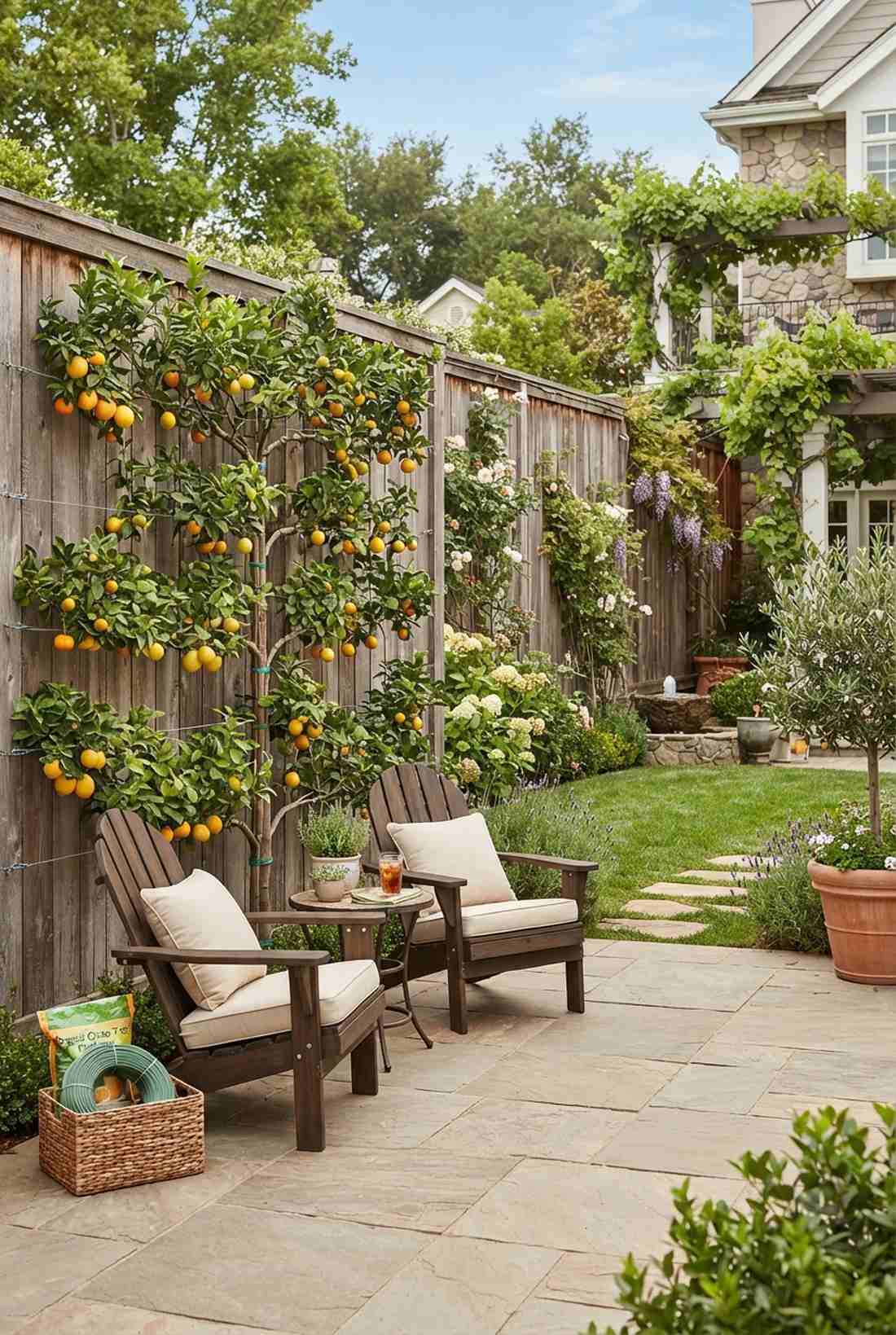 espaliered citrus walls