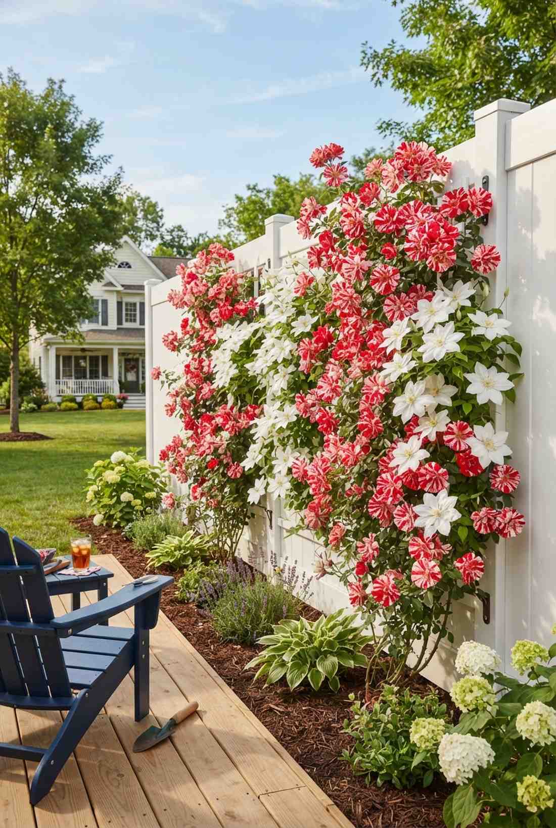fourth of july rose with henryi clematis