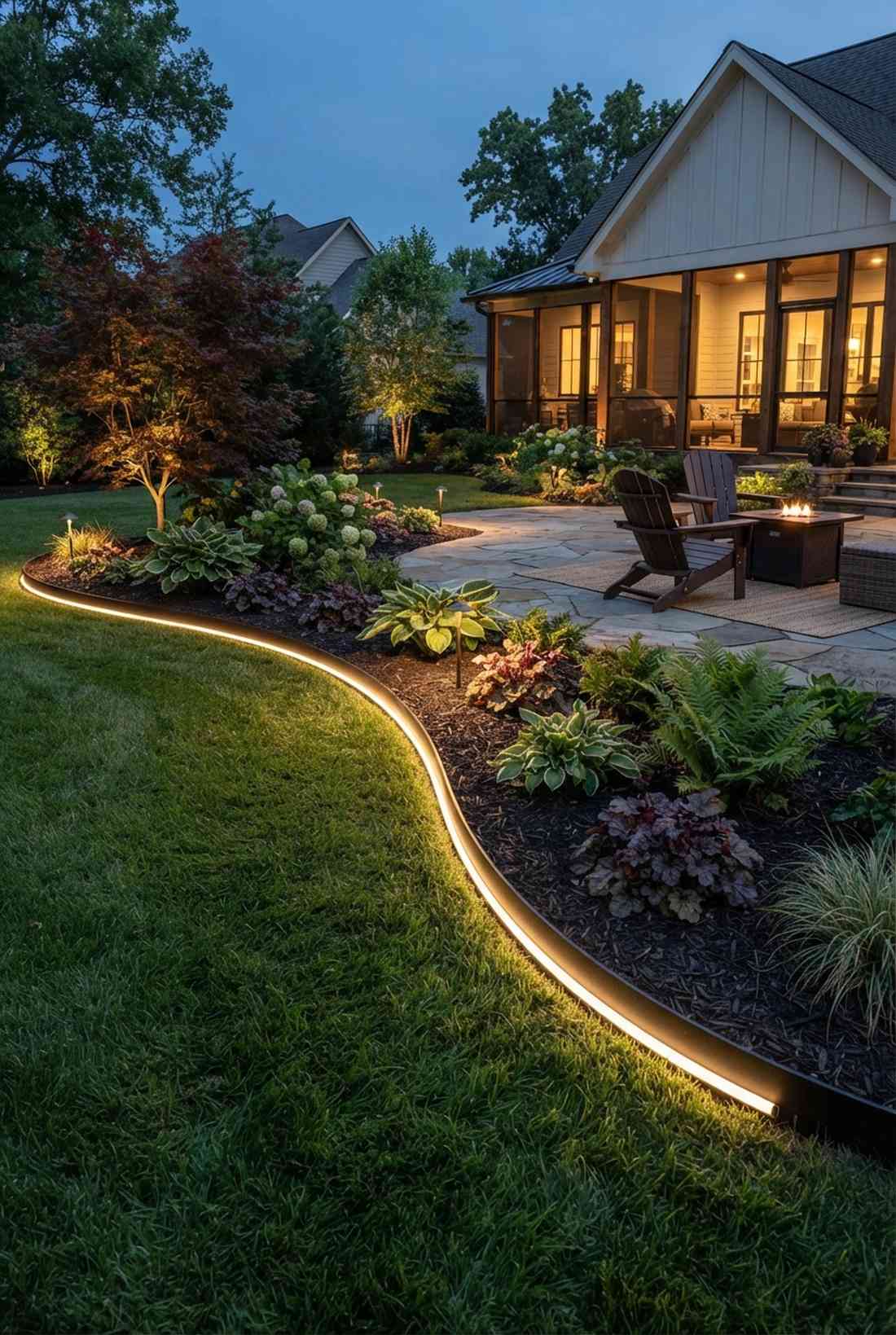 glowing garden border edging