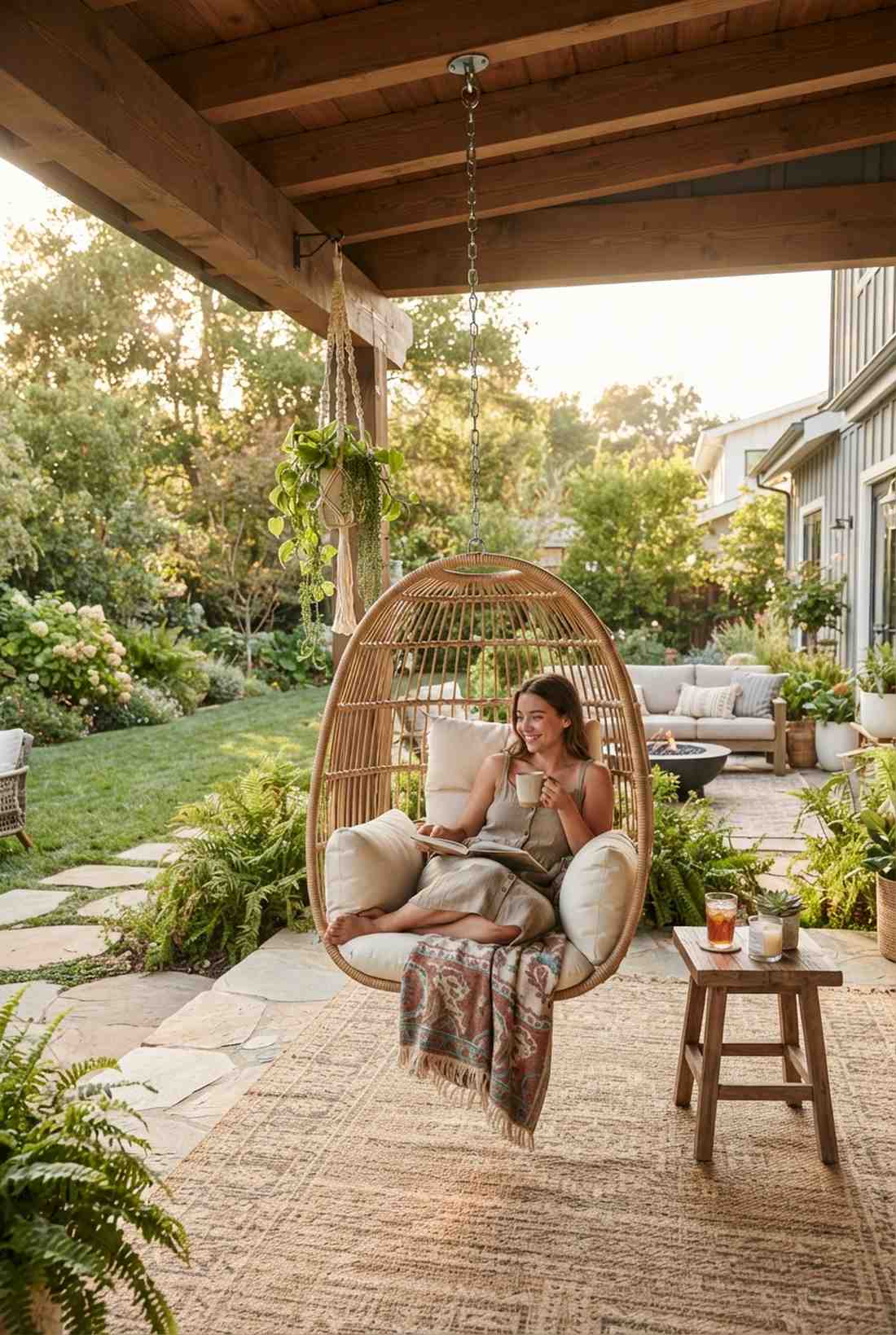 hanging chair with plant hooks