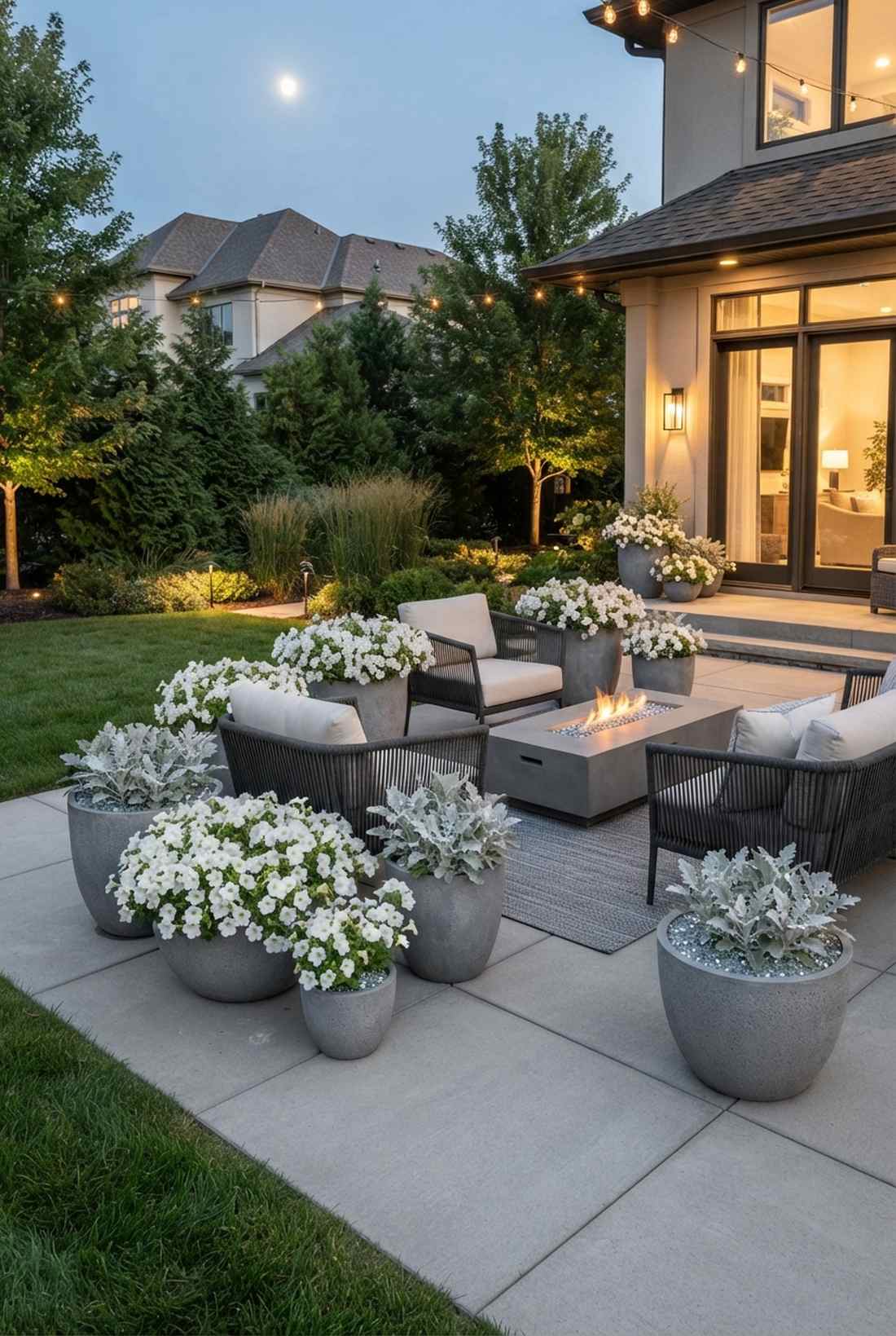 monochromatic white garden
