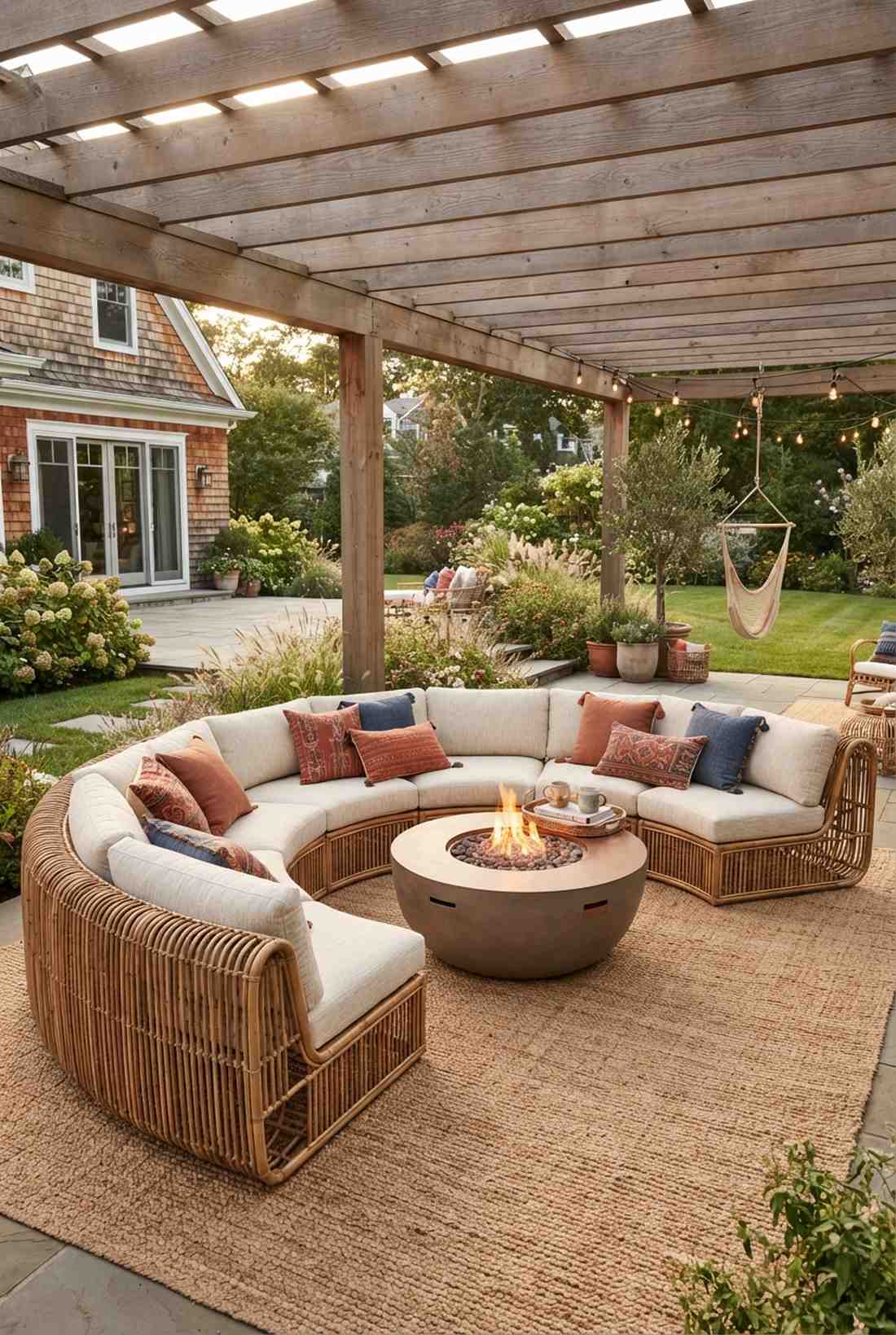 natural rattan curved sofas