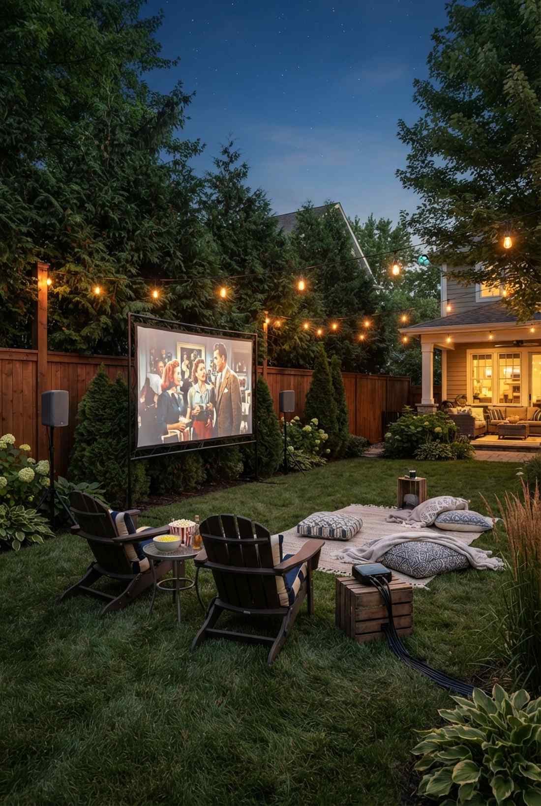 outdoor movie screening zone