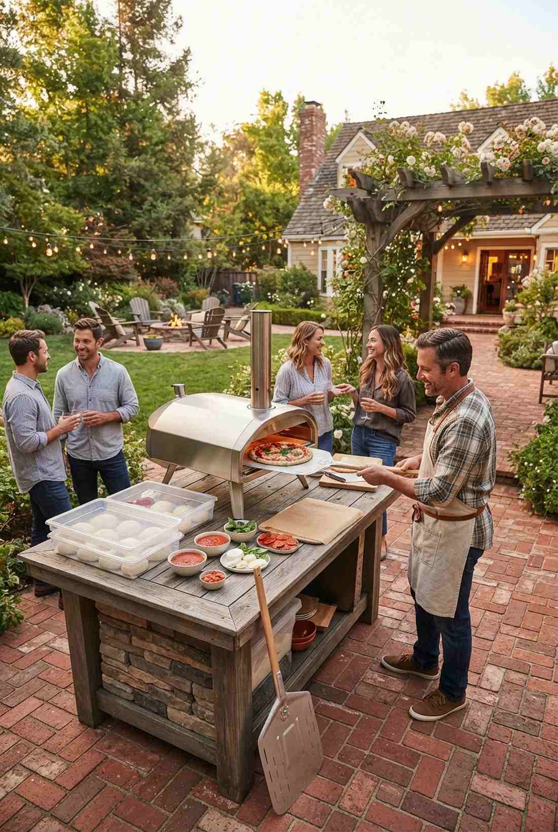 outdoor pizza oven station