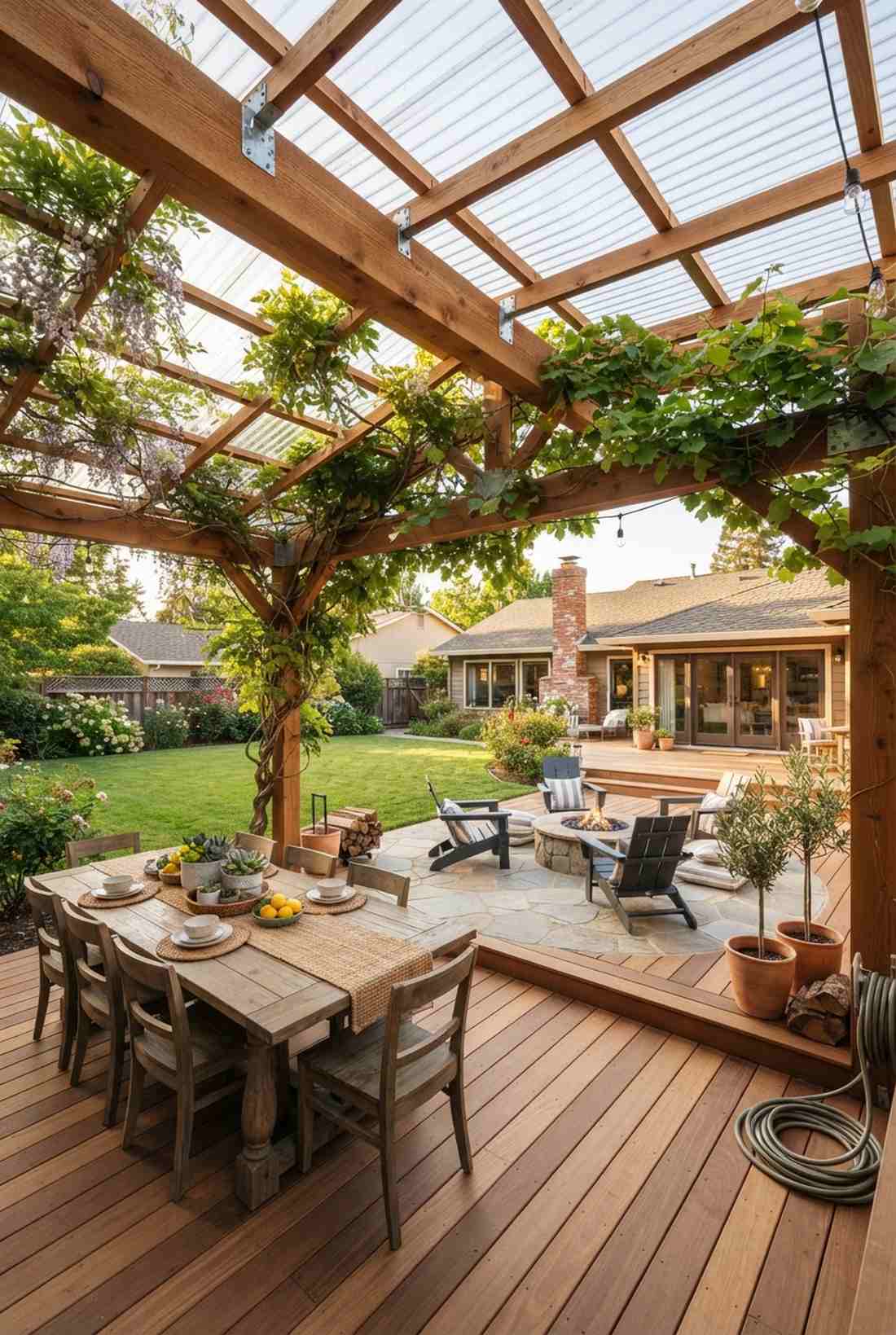 partial roof with open rafters