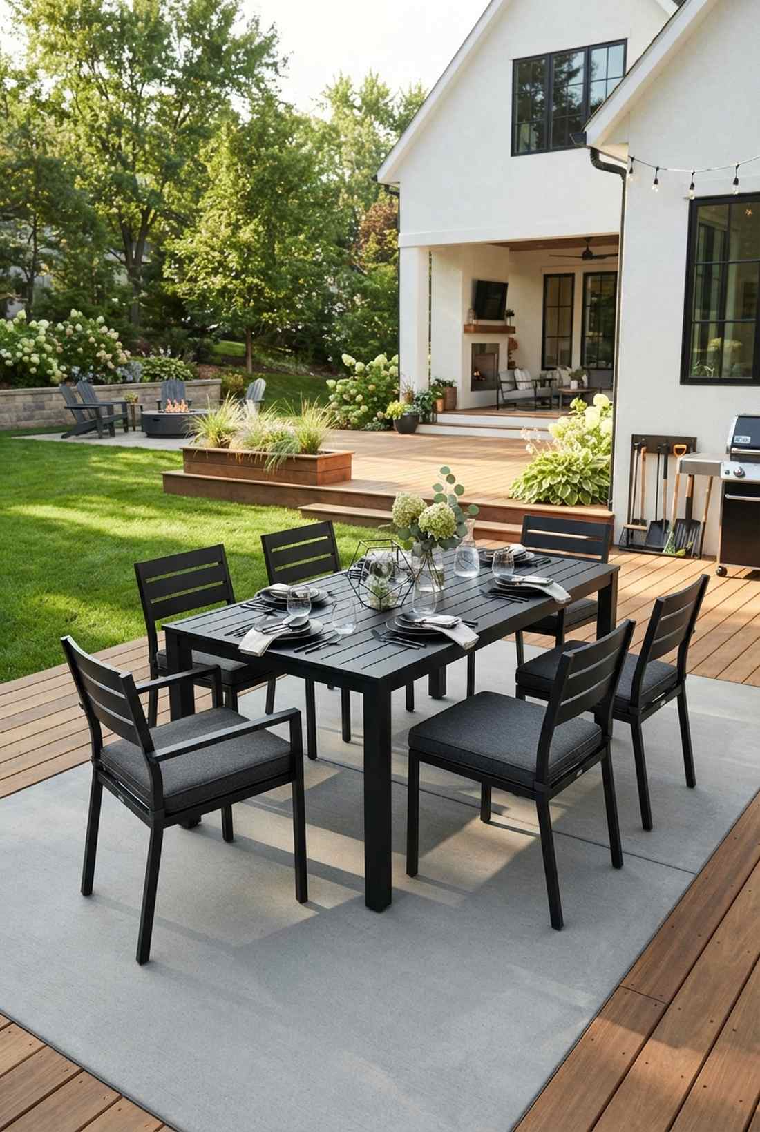 powder coated aluminum dining set