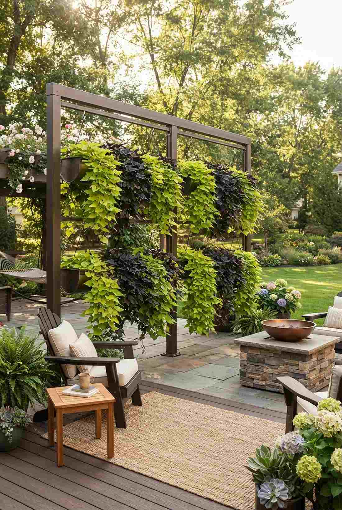 privacy wall plantings