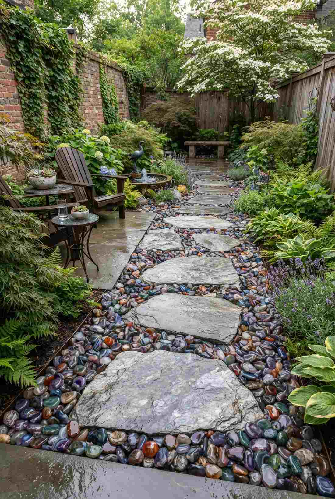 quartzite platforms with agate pebble fill