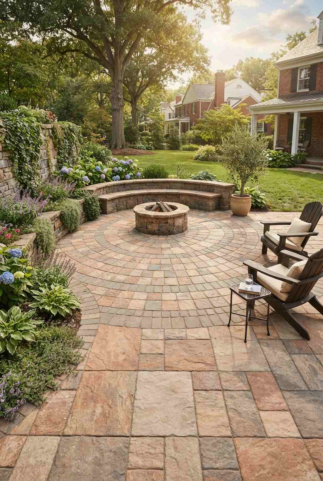 radial paving pattern